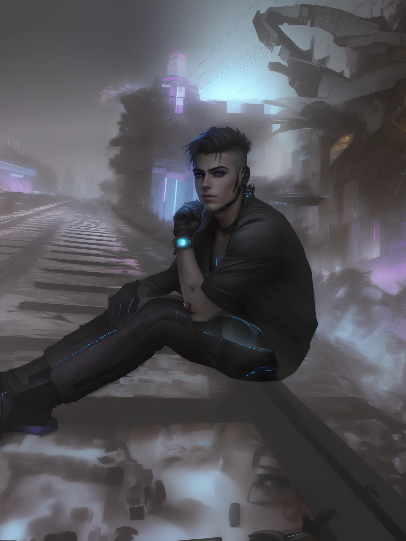 Change background cyberpunk handsome boy, realistic face, 8k, ulta realistic