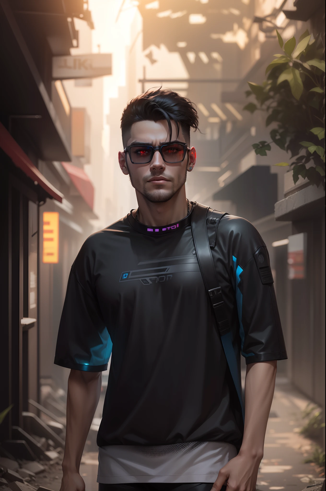 Change background cyberpunk handsome boy, realistic face, 8k, ultra realistic,