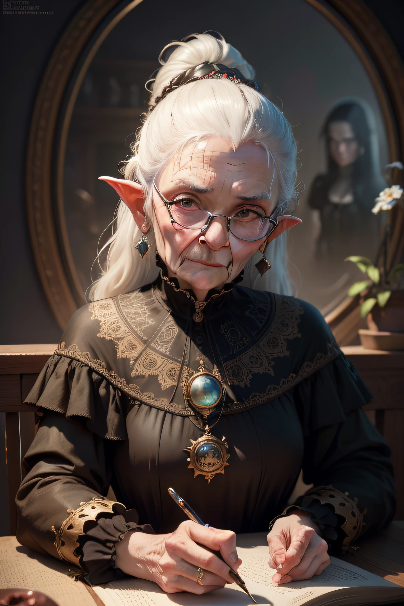 Portrait of an cute old troll woman, cartoon, pixar, digital Art, perfect composition, beautiful detailed intricate insanely detailed octane render trending on artstation, with clothes, 1880s fashion, 8 k artistic photography, photorealistic concept art, soft natural volumetric cinematic perfect light, chiaroscuro, award - winning photograph, masterpiece, oil on canvas, raphael, caravaggio, greg rutkowski, beeple, beksinski, giger, centered, full head size