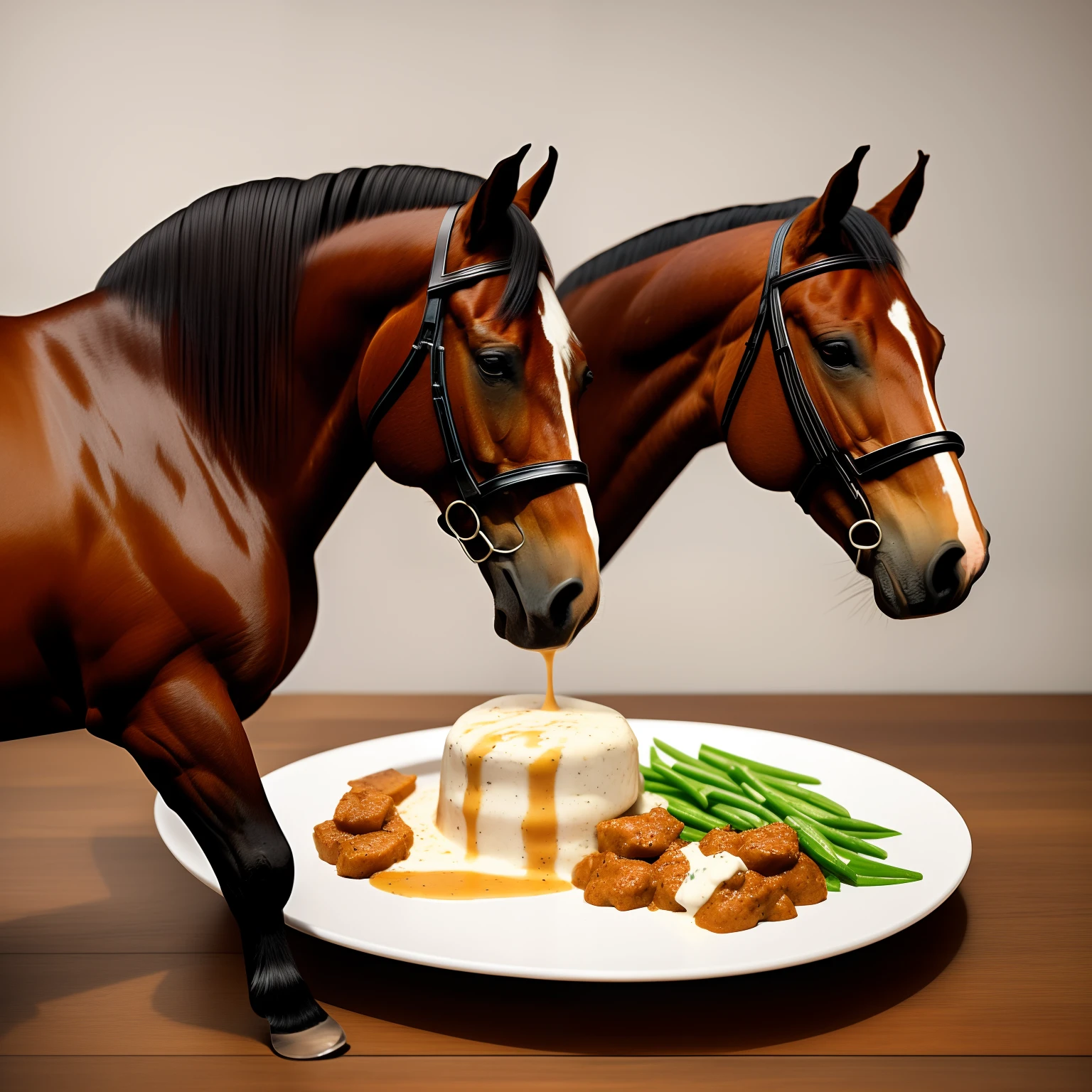Horsey sauce, horse on a plate, concept art, 4k
