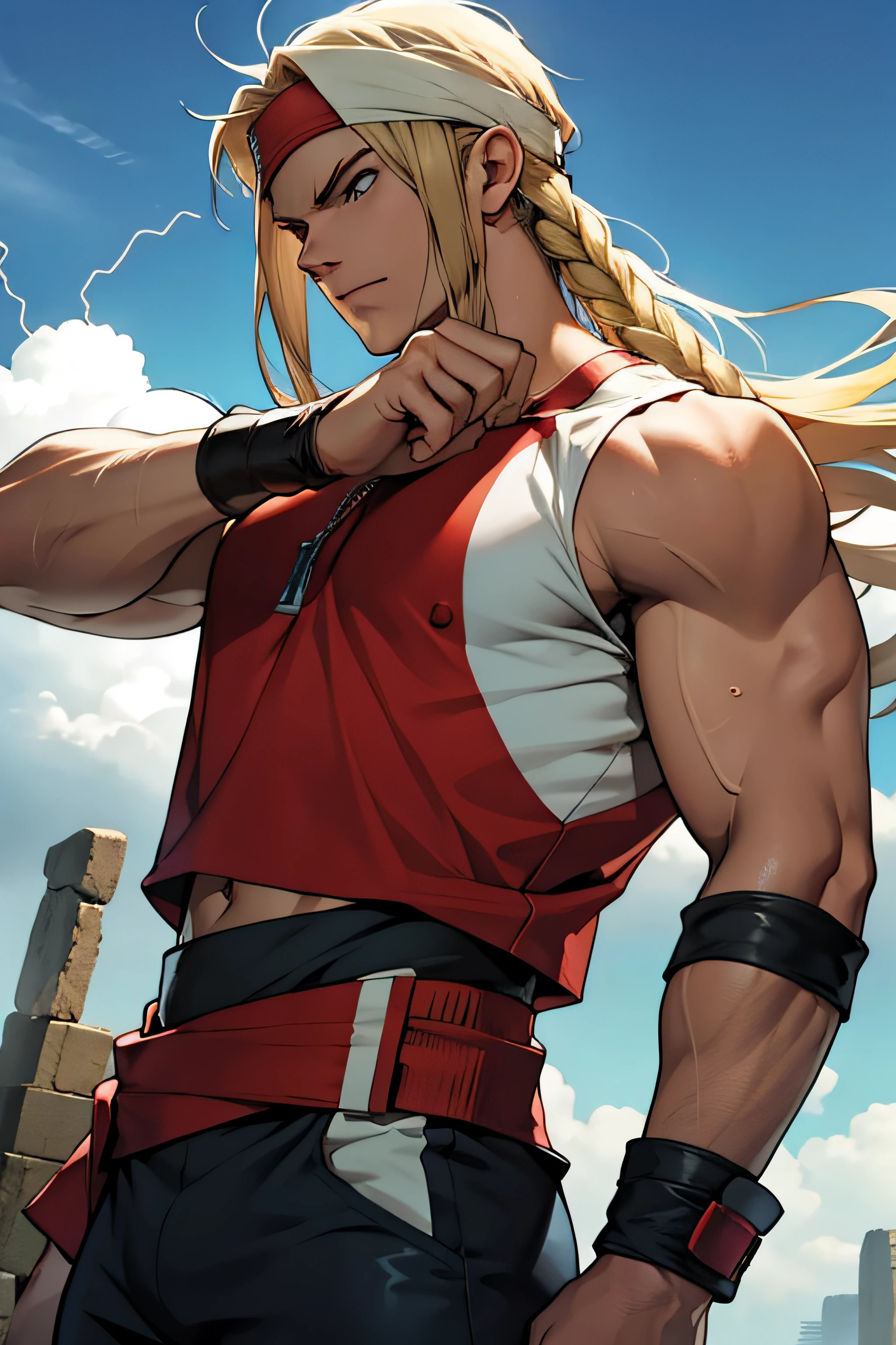 Terry Bogard, raios, thunder, thunder , cabelo blond