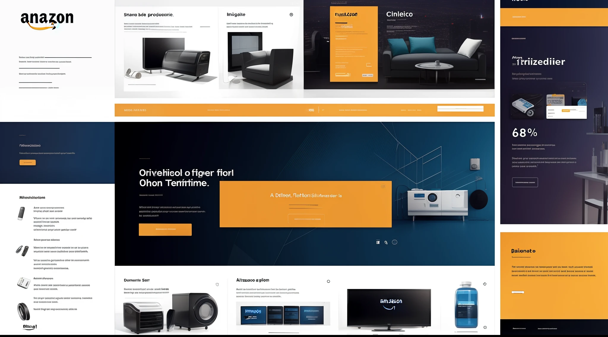 Banner web, Appliances, Miscellaneous Articles, productos para el cabello, UI Product Design/ux, colores web, de Amazon.