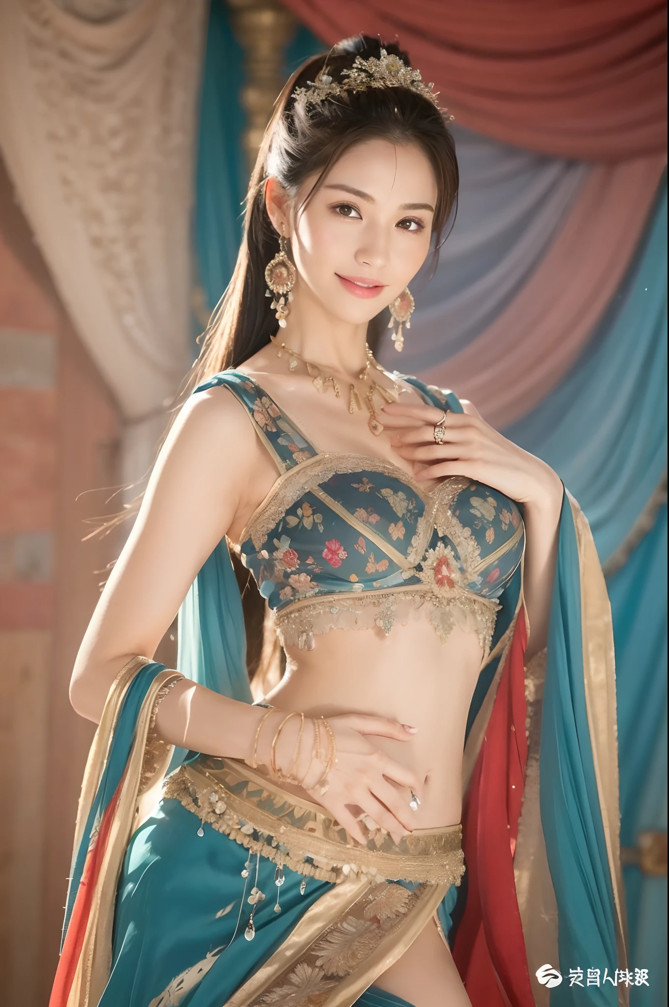 ((Best Quality, 8k, Masterpiece:1.3)), Focus: 1.2, Perfect Body Beauty: 1.4, Buttocks: 1.2, ((High Ponytail, Collarbone: 1.2)), (Short Skirt: 1.1) , (Rain, Street:1.3), Highly detailed face and skin texture, Fine eyes, Double eyelids, Whitened skin, Long hair, (Shut up: 1.3), Smile, Long legs, Full body, Best proportions of four fingers and one thumb, Smiley face, Face texture: 1.3, Sunshine, Summer, collarbone, beautiful eyes, real face, real skin, realistic face, realistic skin, detailed eyes, detailed facial features, detailed clothing features, detailed face, chest contour, tight fit, POS random, upper body silk wrap: 1.4