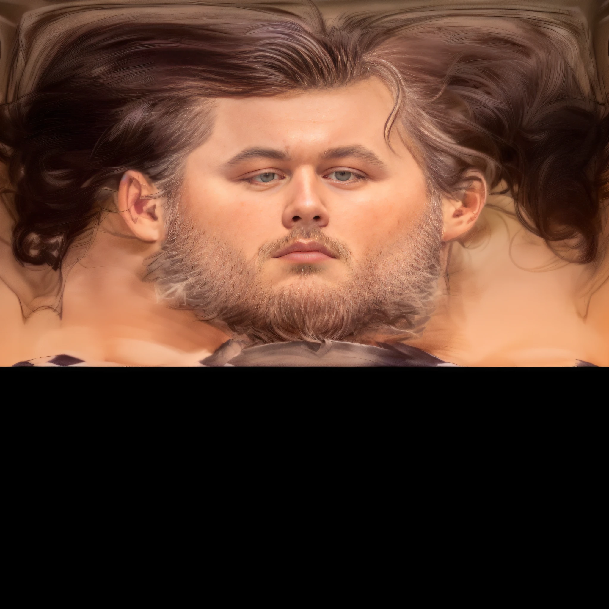 there is a man with a beard laying on a couch, symmetric portrait, neckbeard, symmetrical centered portrait, face symmetrical, zoomed out portrait of a duke, symmetrical portrait, 4k symmetrical portrait, 4 k symmetrical portrait, daniel, centred symmetrical portrait, stable diffusion self portrait, symmetrical face portrait, hyper realistic absurd