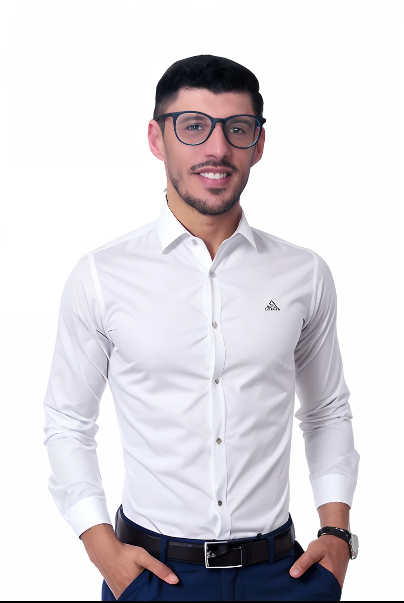 Homem com roupa de academia, camisa branca em academia