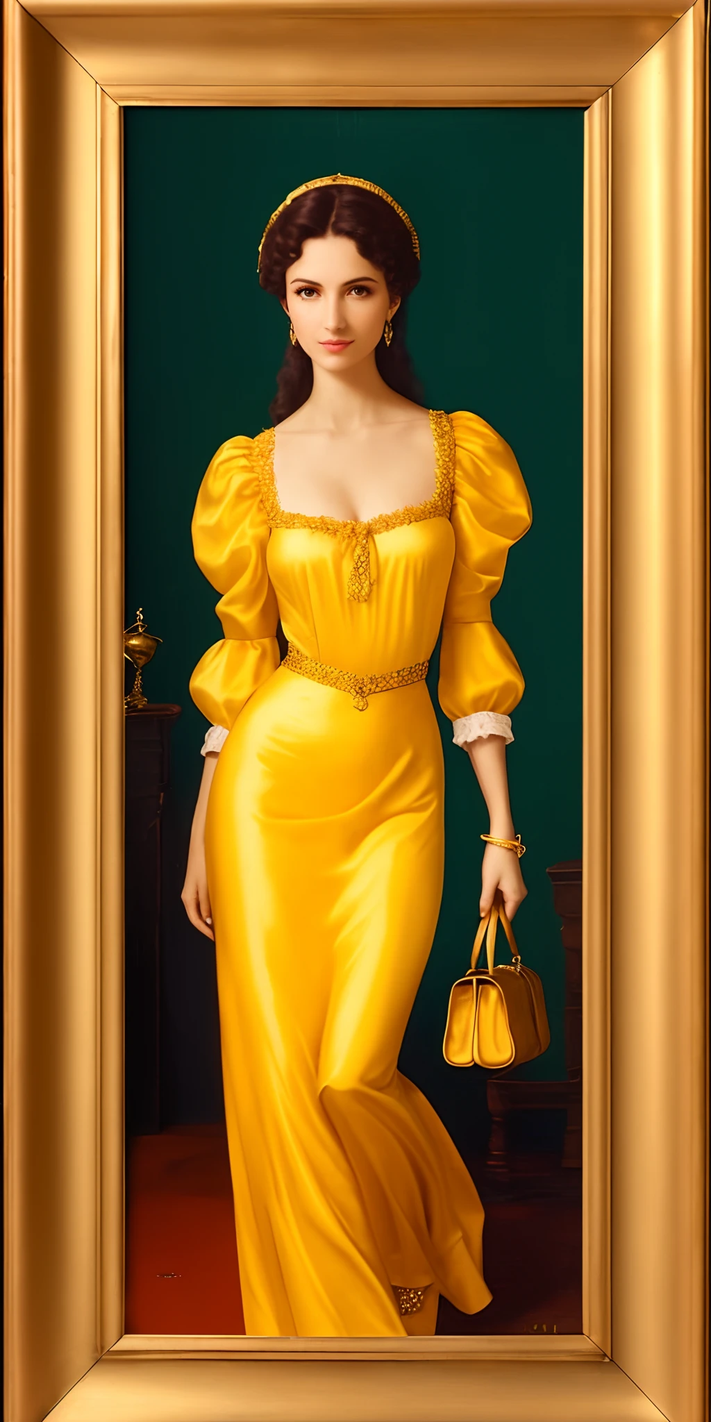 Woman in golden clothes