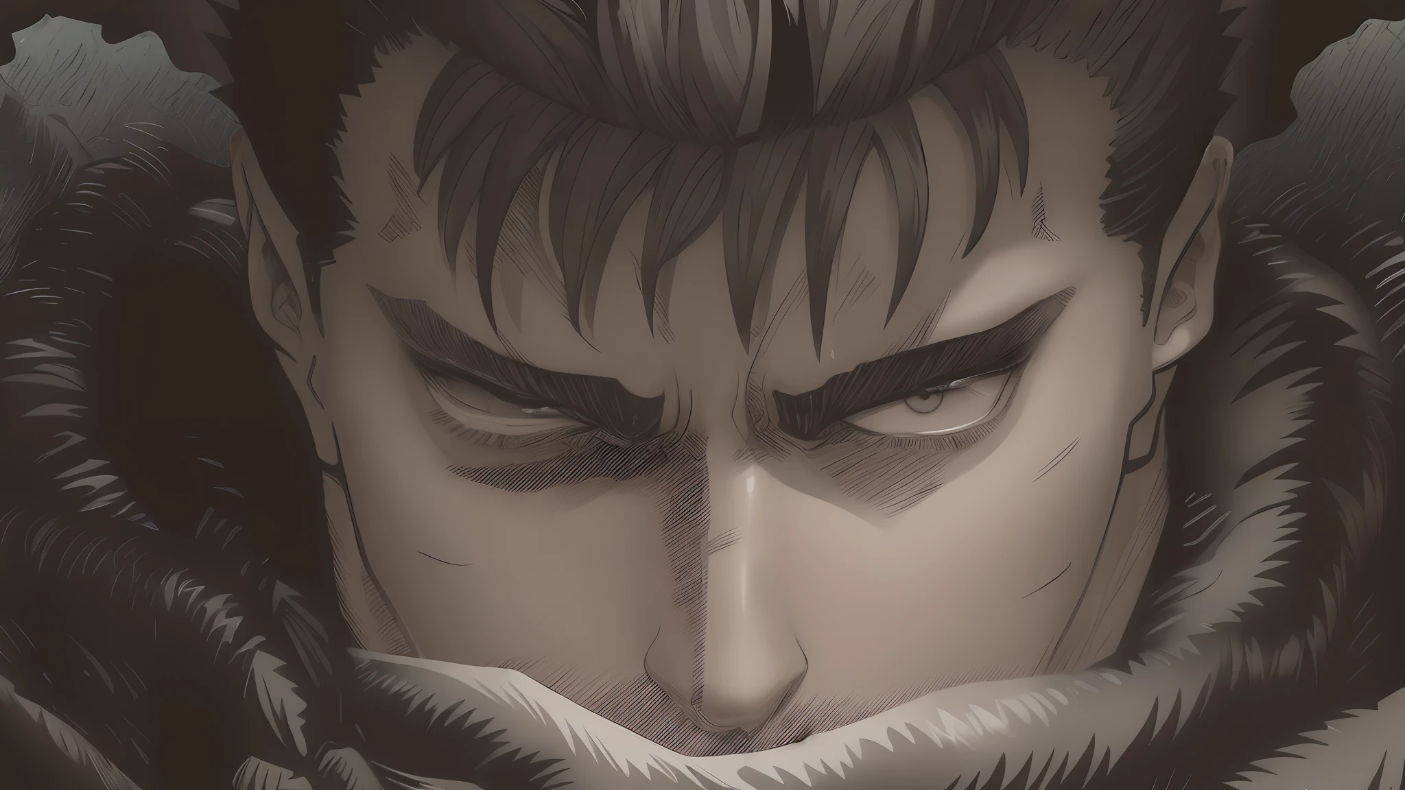(master part, melhor qualidade:1.2), Um closeup de um homem, Retrato de Guts de Berserk, Berserk Estilo de Arte, Esquadrias Berserk, Estilo Berserk, Esquadrias Berserk, por berserk, em Berserk Manga, Esquadrias Berserk, kentaro miura manga art style, berserk manga, striking manga artstyle, kentaro miura manga style, qualidade superior, fanart detalhado, alta resolução: 1.2), (8k:1.1),
