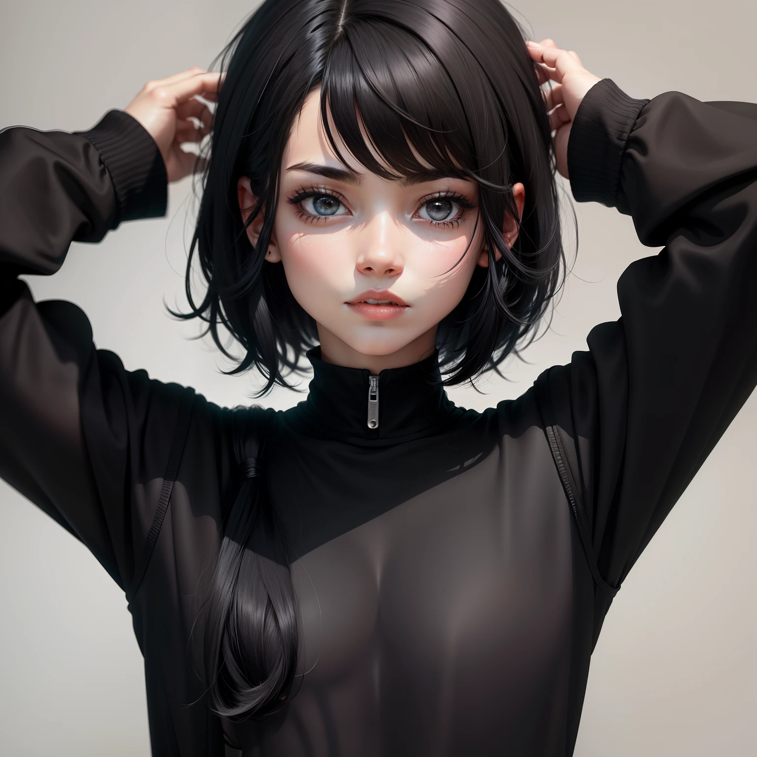 (black color hair)