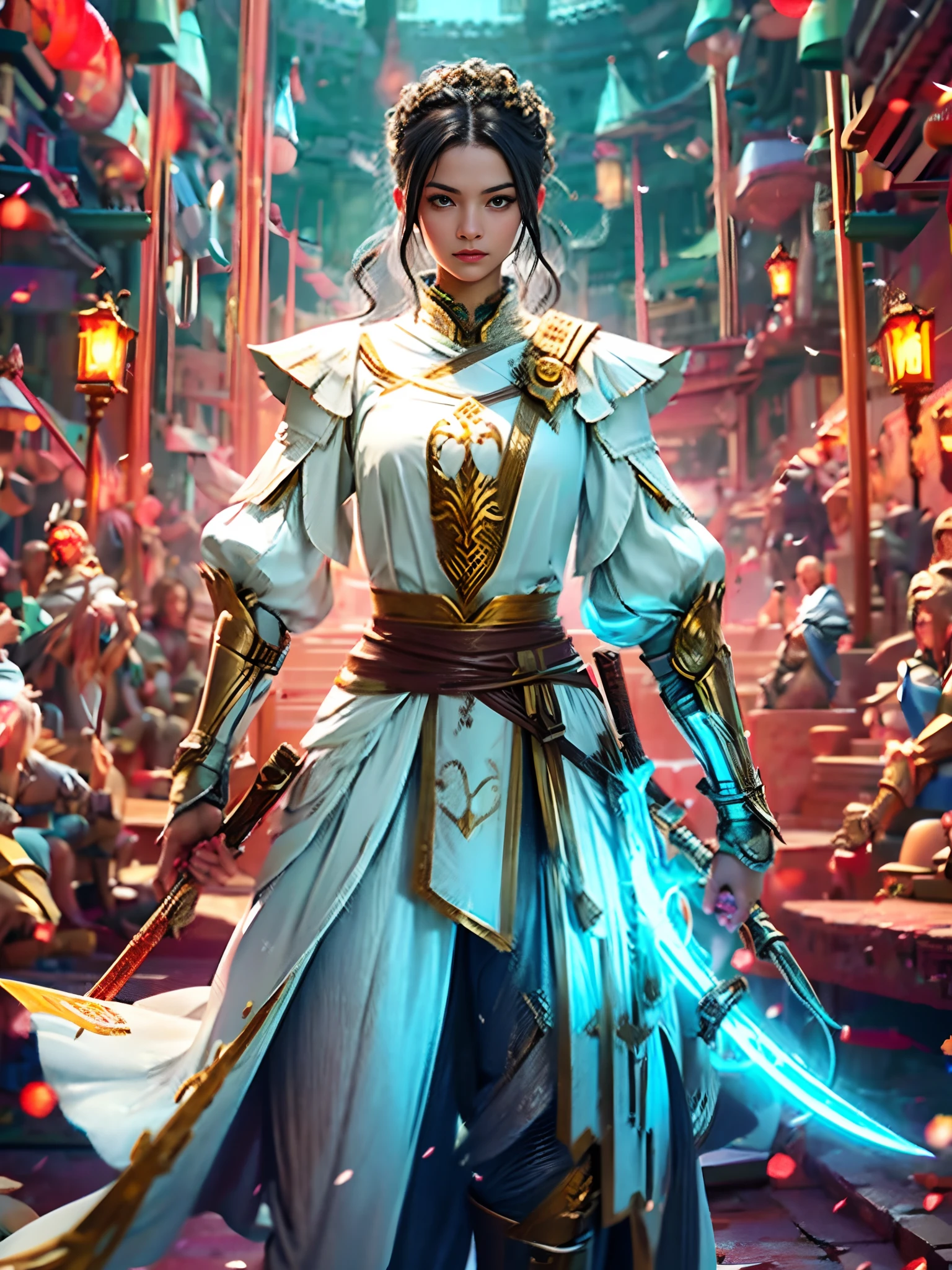 long sword,Europeans,cabellos largos dorados,teens girl,armor