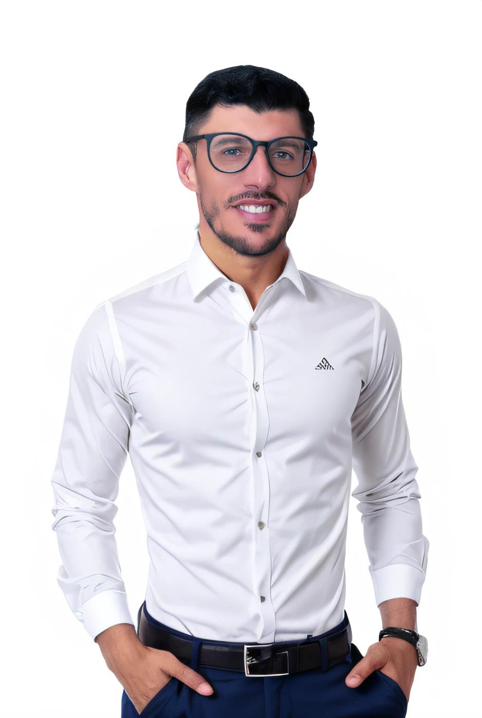 Homem com roupa de academia, camisa branca em academia