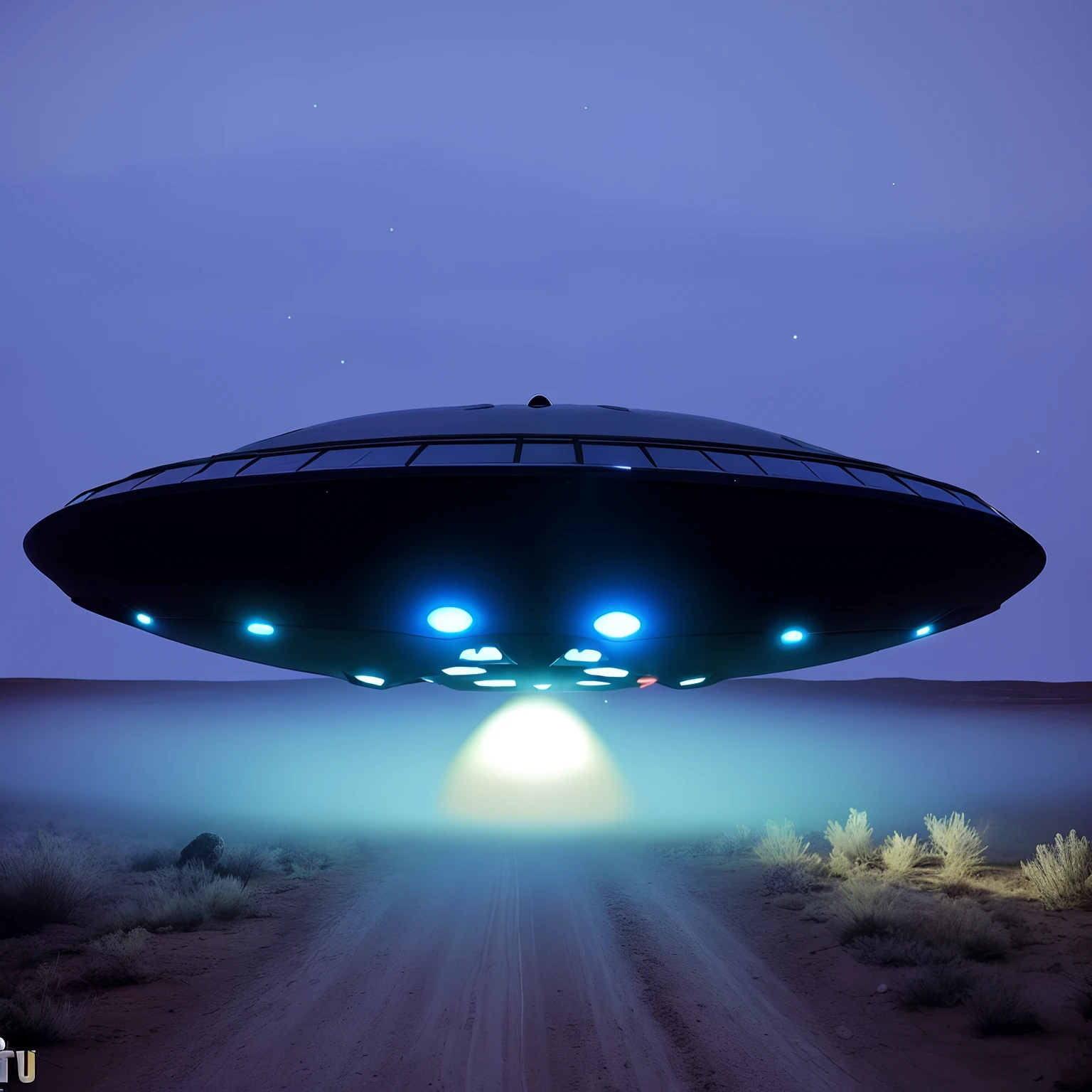 Disco voador arafed no meio de um deserto com luzes acesas, alien mothership in the sky, Pouso de OVNIs, alien spaceship, ufo lighting, alien spaceship in the sky, of a UFO propulsion system, alien mothership, Rapto de OVNIs, ufo aliens, disco voador, ufo in the sky, OVNI, flying saucer in the sky, Ovnis, imagem realista, super detalhada, 8k