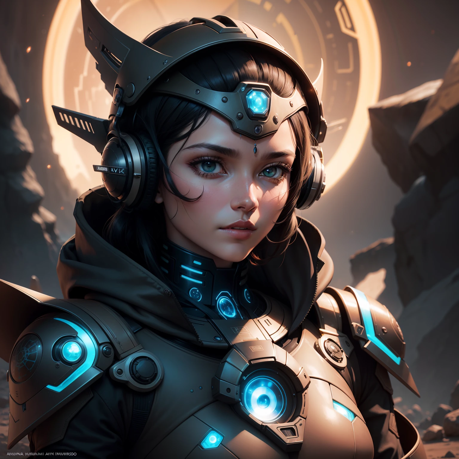 A robot exploring a desert planet canopy, pintura hiperdetalhada, luminismo, octane rendering, bar lighting, complexo, 8k resolution conceptual art portrait by Martina Fačková and Prywinko Art, Artgerm, WLOP, Alphonse Mucha, Tony Taka, details of fractal bioluminescence isometry, Amazing hyperrealistic color photo cover, hand-drawn, brilhante, corajosa, realista, davinci, erte .12k, intrincada. Definition of success, cinemactic, Rough sketch, mistura de linhas escuras em negrito e linhas soltas, linhas em negrito, no papel, vida real humana