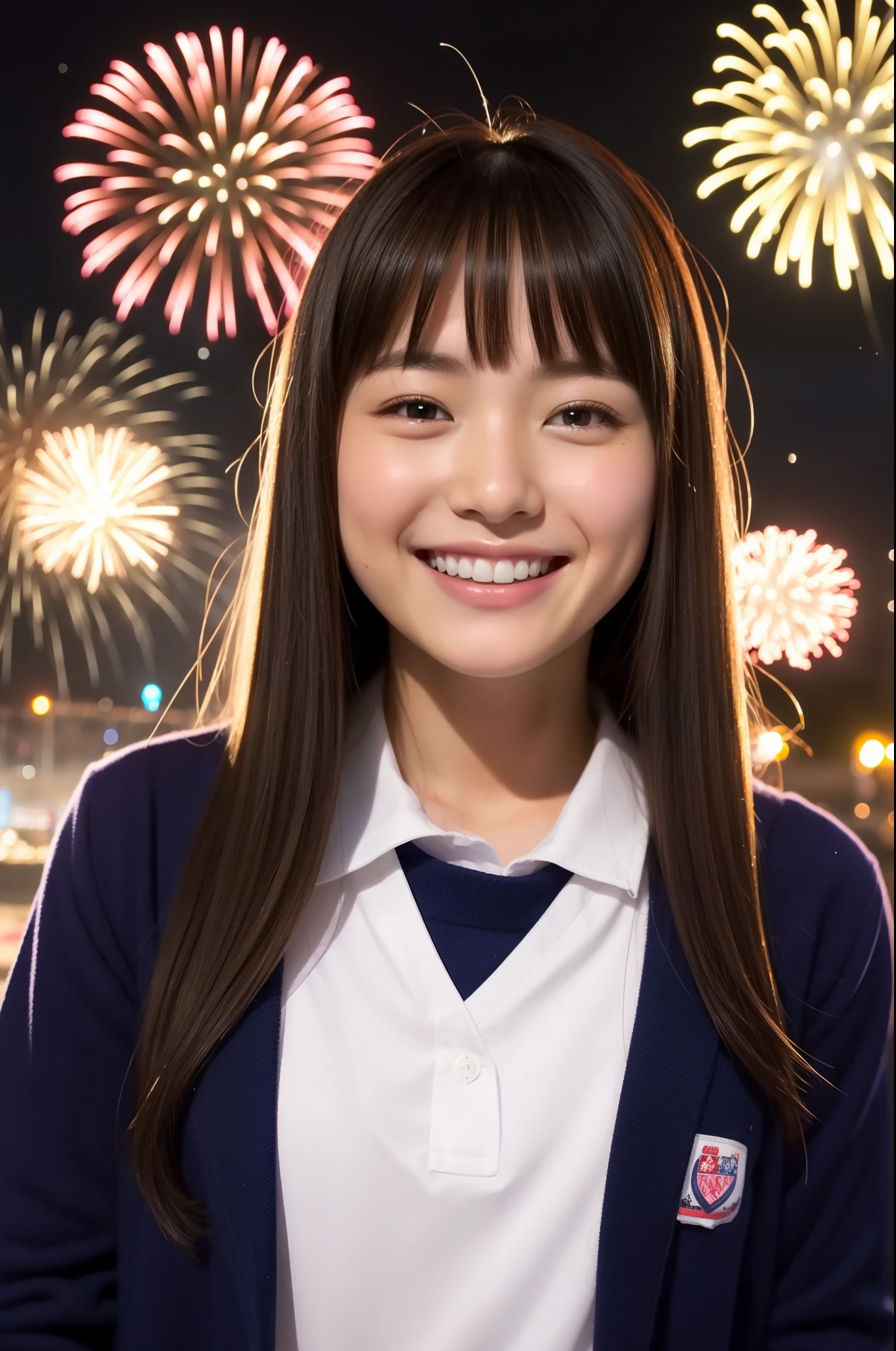 A smile、hi-school girl、Fireworks Festival