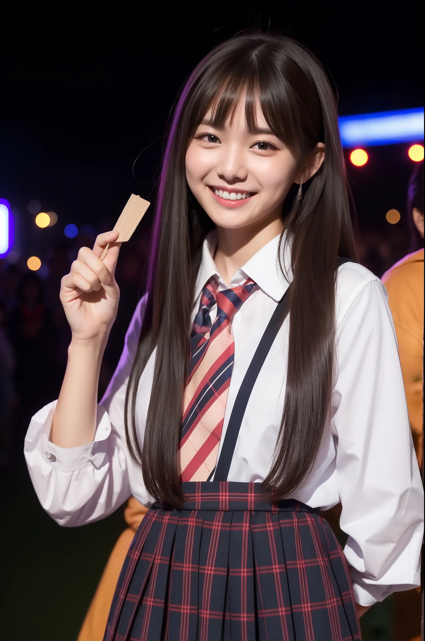 A smile、hi-school girl、Night festival