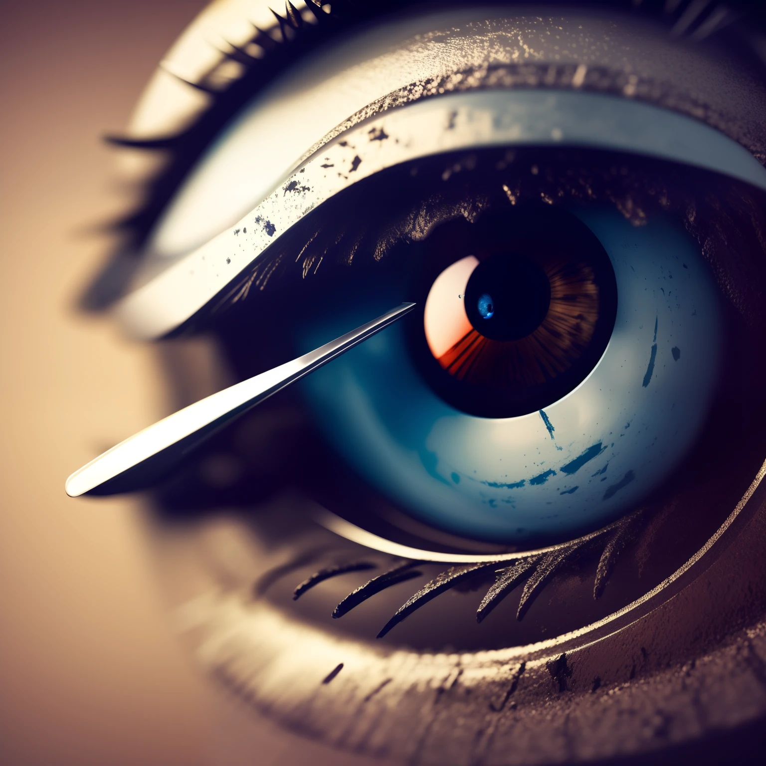 Fork sticking out of a eyeball, concept art, 4k