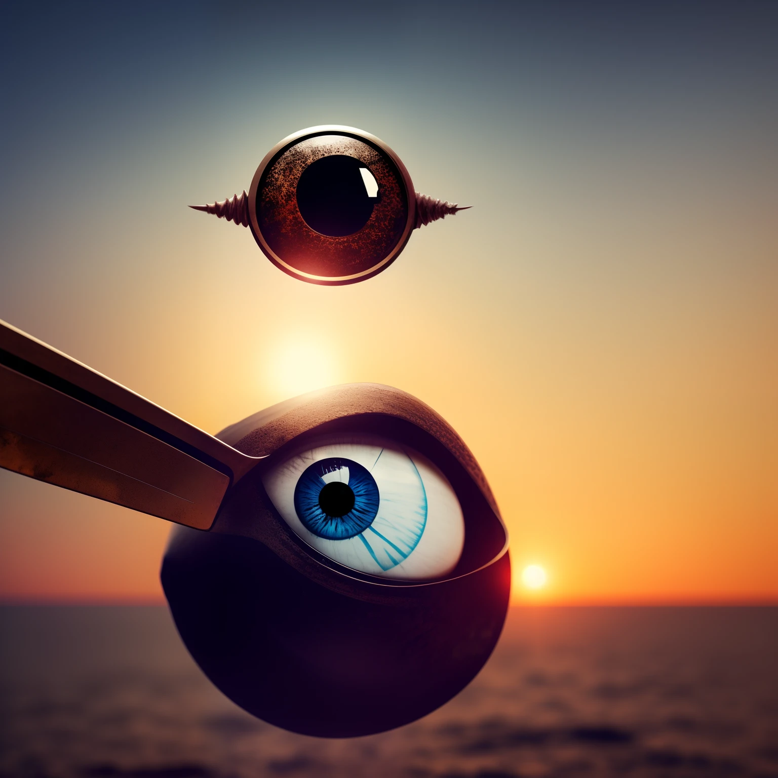 Fork sticking out of a eyeball, concept art, 4k