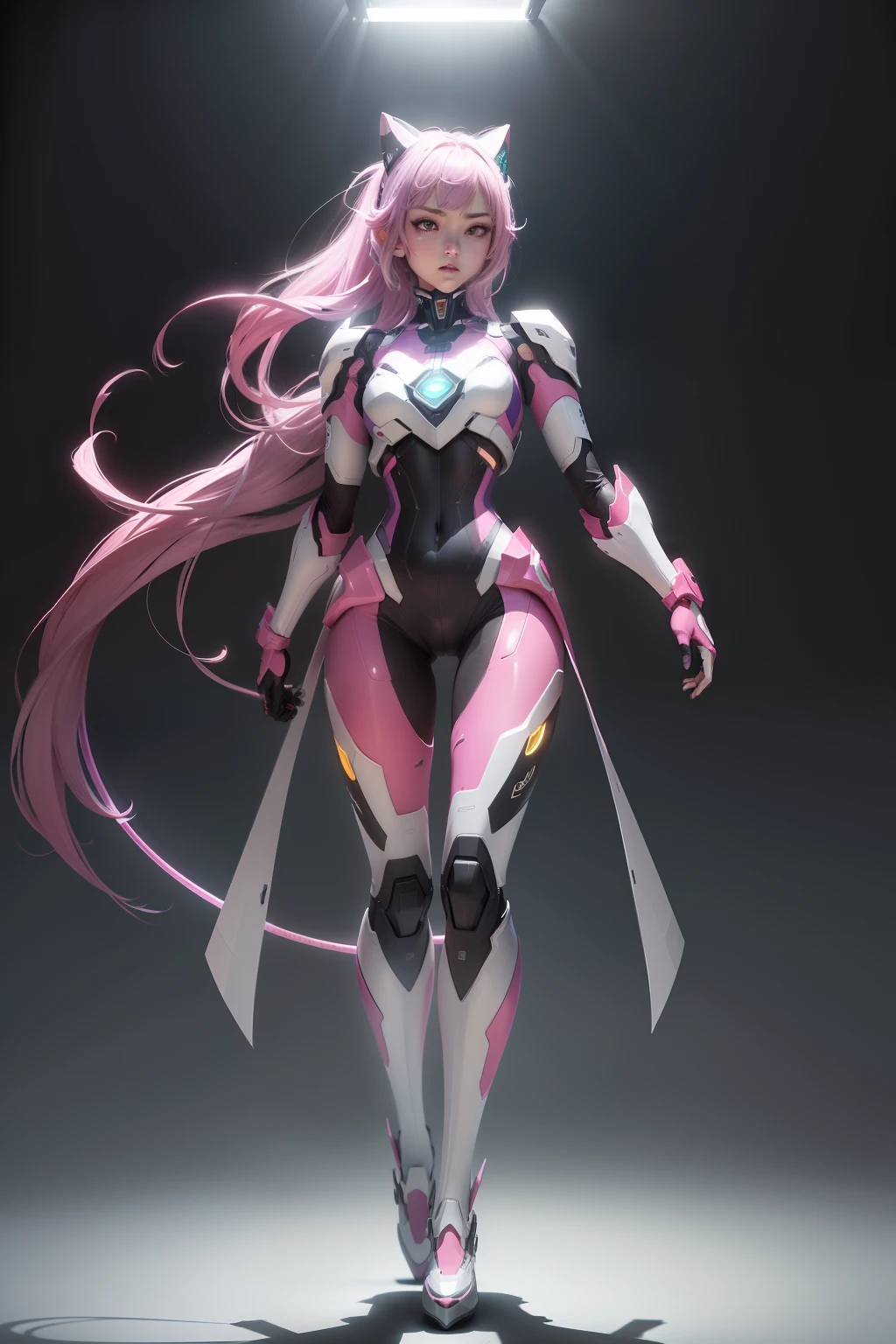 (full body:1.5),mecha,(A high jump posture:1.3),(In pink|amarelo|blue colors|green color|red colour|white colors|black in color|purpleish color|greys|Beige|Flesh color 1.4),(Skin reflection:1.25),hyper HD, Ray traching, reflective light,structurally correct, Award-Awarded, high detal, lightand shade contrast, Face lighting,cinmatic lighting, tmasterpiece, super detailing, high high quality, high detal, best qualityer, 16k,high contrast,