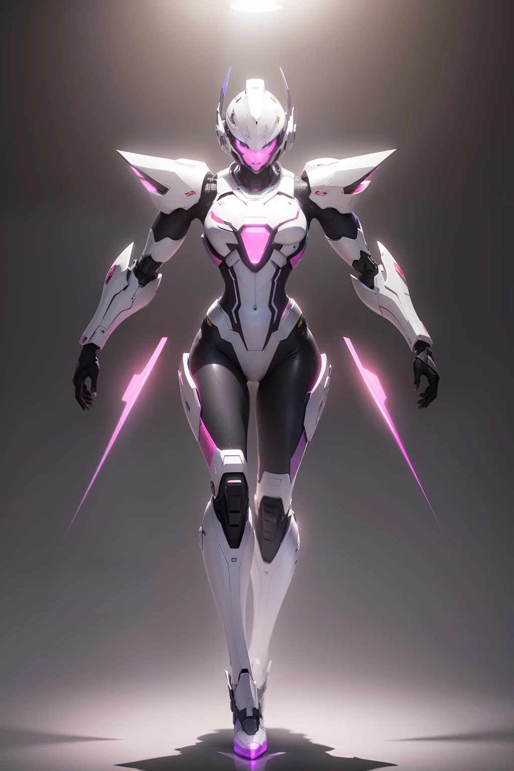 (full body:1.5)，mecha，(A high jump posture:1.3),(In pink|amarelo|blue colors|green color|red colour|white colors|black in color|purpleish color|greys|Beige|Flesh color 1.4)，(Skin reflection:1.25)，hyper HD, Ray traching, reflective light，structurally correct, Award-Awarded, high detal, lightand shade contrast, Face lighting，cinmatic lighting, tmasterpiece, super detailing, high high quality, high detal, best qualityer, 16k，high contrast,