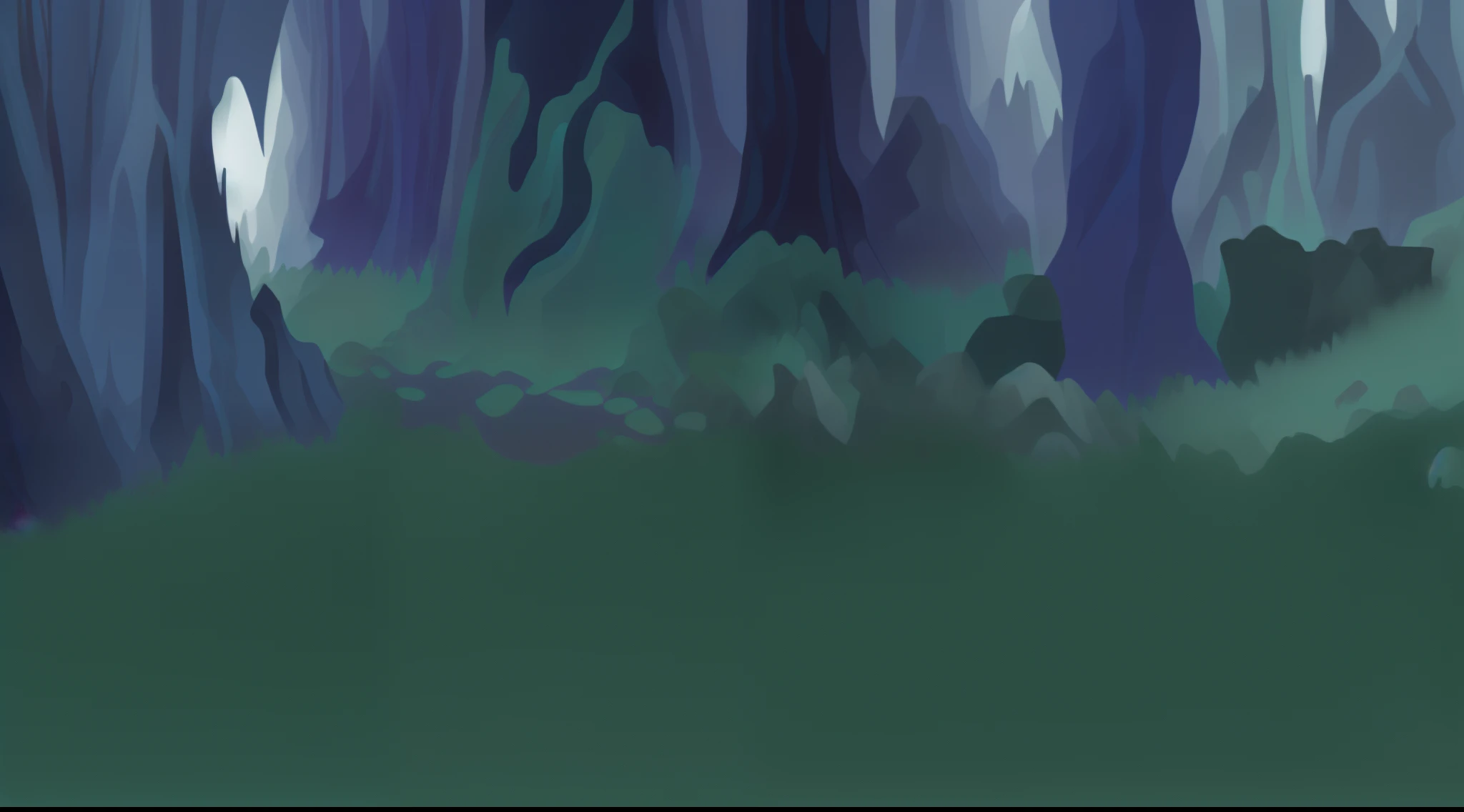 There is a cartoon picture,Inside is a forest with many trees, Cave background, arte de fundo, rocky environment, random background scene, alien forest in background, icey tundra background, odin's stone arena background, swampy atmosphere, background hyper detailed, watery caverns, elf forest background, dark gloomy cave background, Background(Solid), forestpunk background,top Quority,HighestQuali,8K images,The resolution is super high,A perfect masterpiece