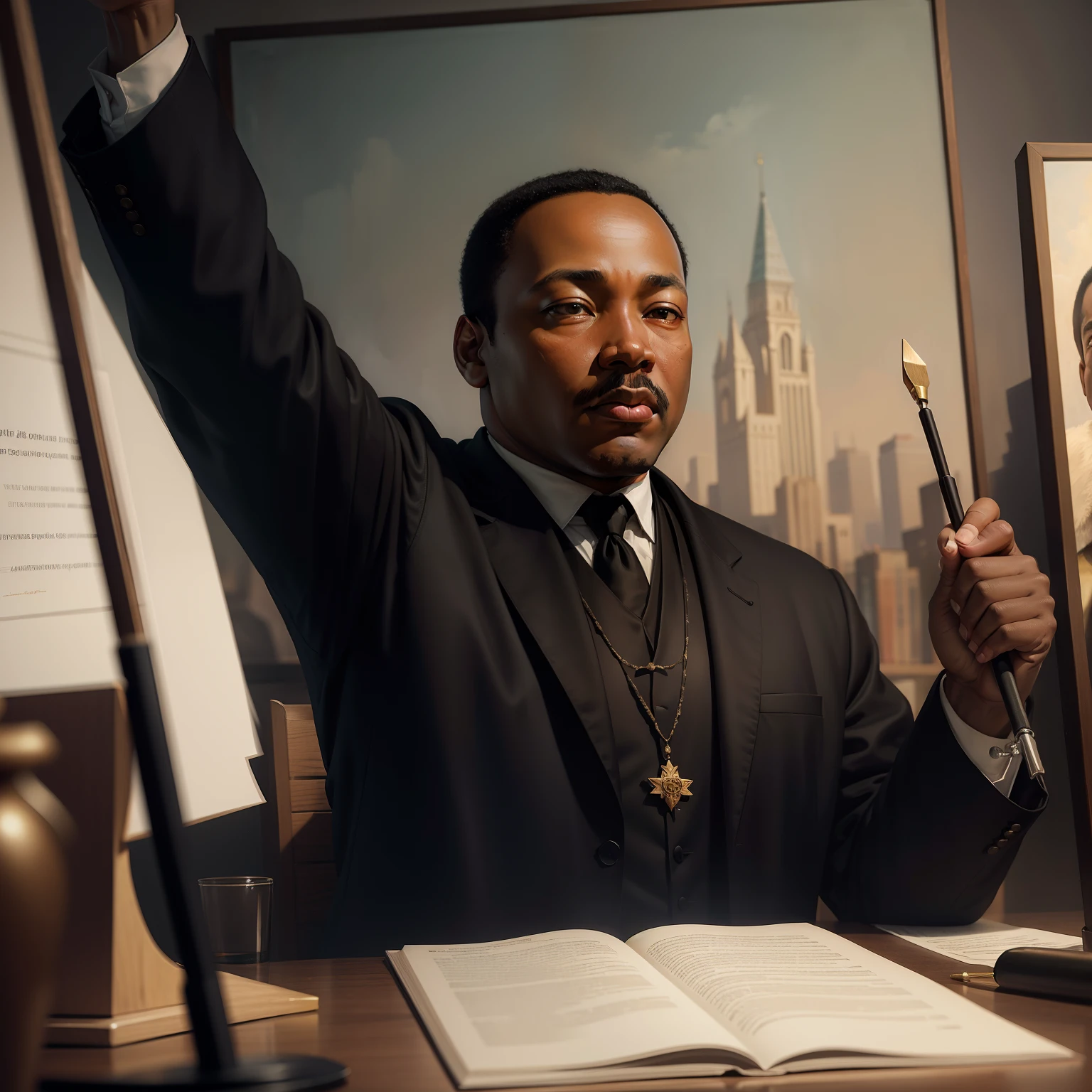 Martin luther king, 8k, oil-painting