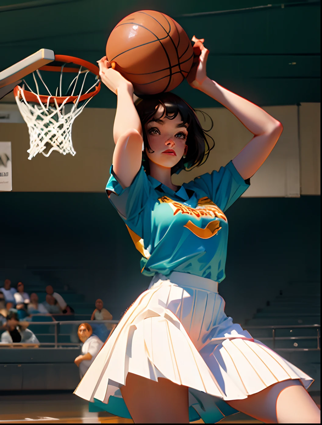 Short hair big breasts  playing basketball
schoolgirl
