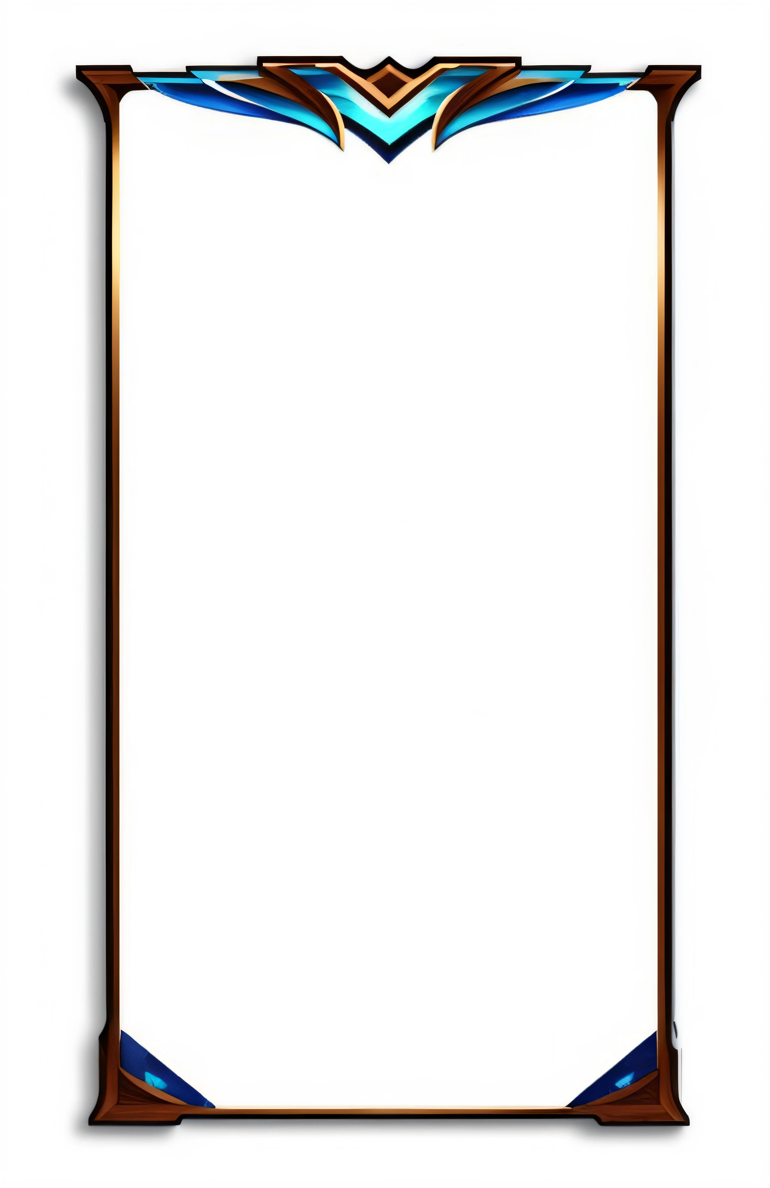 Picture of wooden frame in blue and brown design, tall thin frame, vertical movie frame, Line Art - N 9, ...gadget, smartphone, white backgrounid, full view blank background, phone background, crisp 8 k line art, mobile still frame. 4K Ultra HD, otzi, crisp smooth clean lines, uncompressed png, elegant gold body