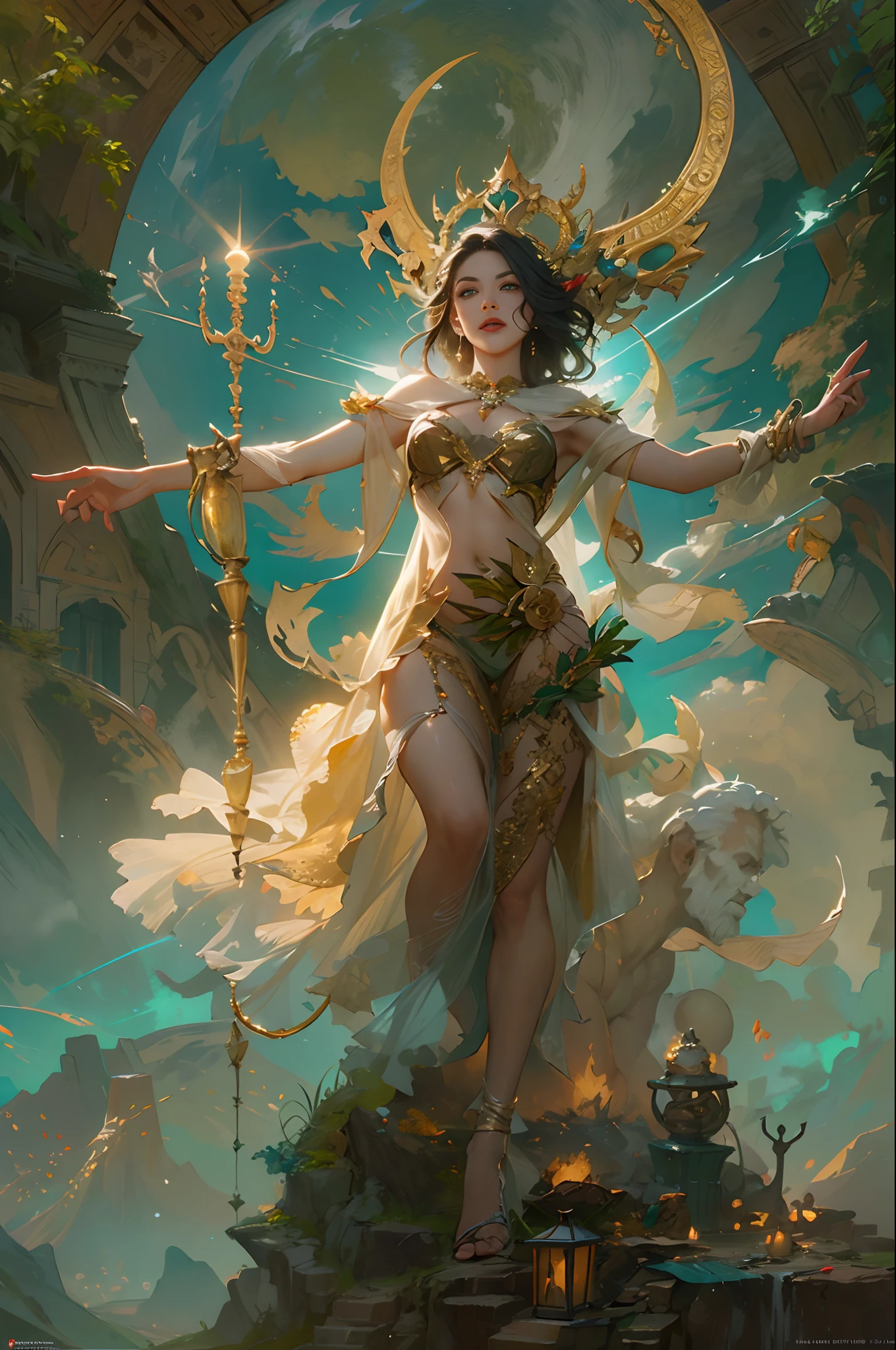 the god of light and dreams by Hans Zatzka, Craig Mullins, trending on artstation, Manitoba Contemporary Art