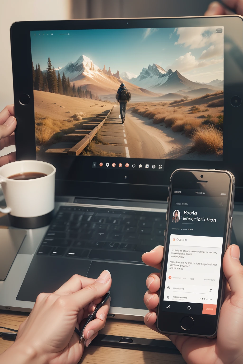 Make a design that represents the responsiveness of a website