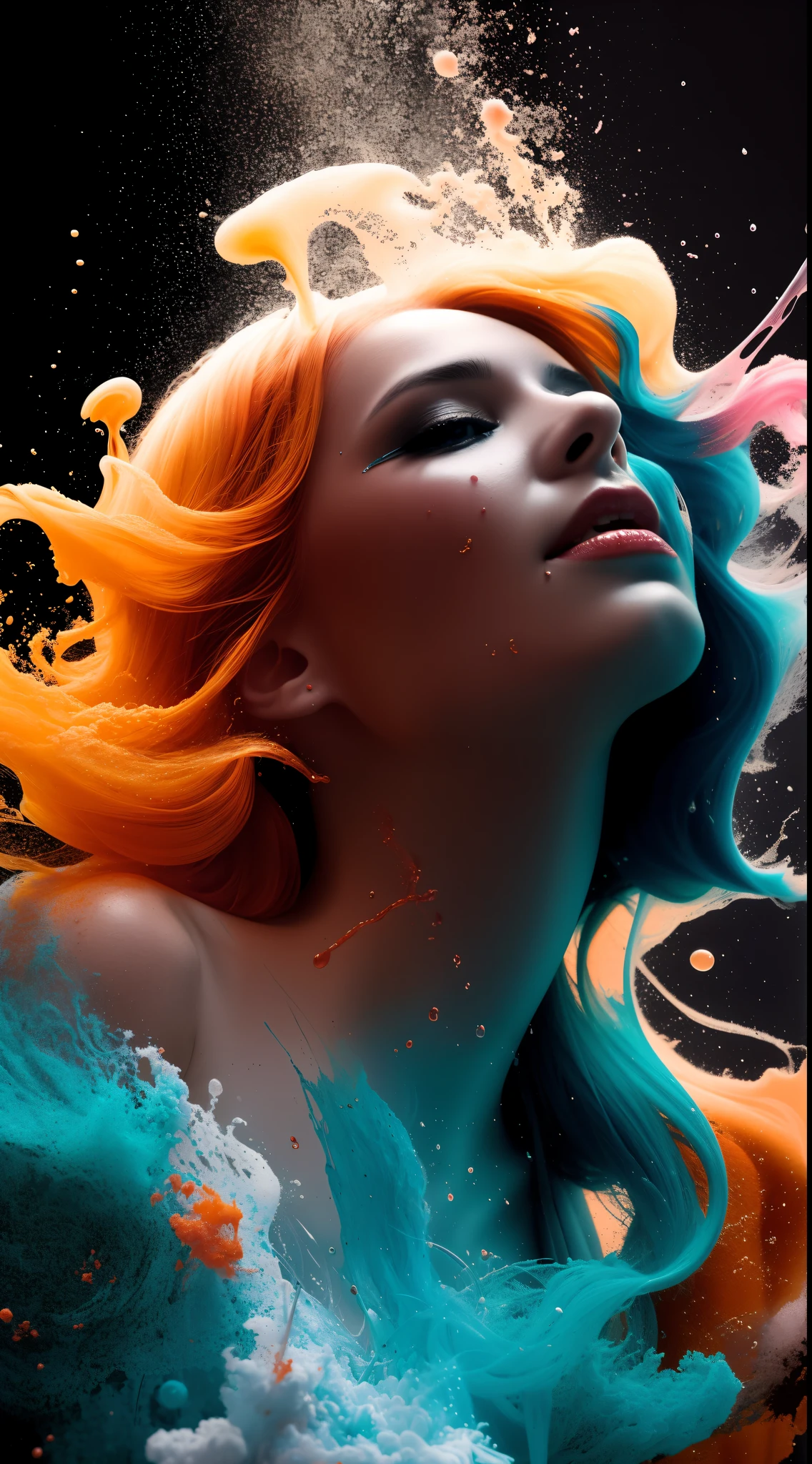 Alberto seveso art, dancing sillhouette, water ink, ink water, ink cloud, alberto seveso art, loose painting style, intricate detail, cinematic lighting, octane render, 8k render, volumetric lighting