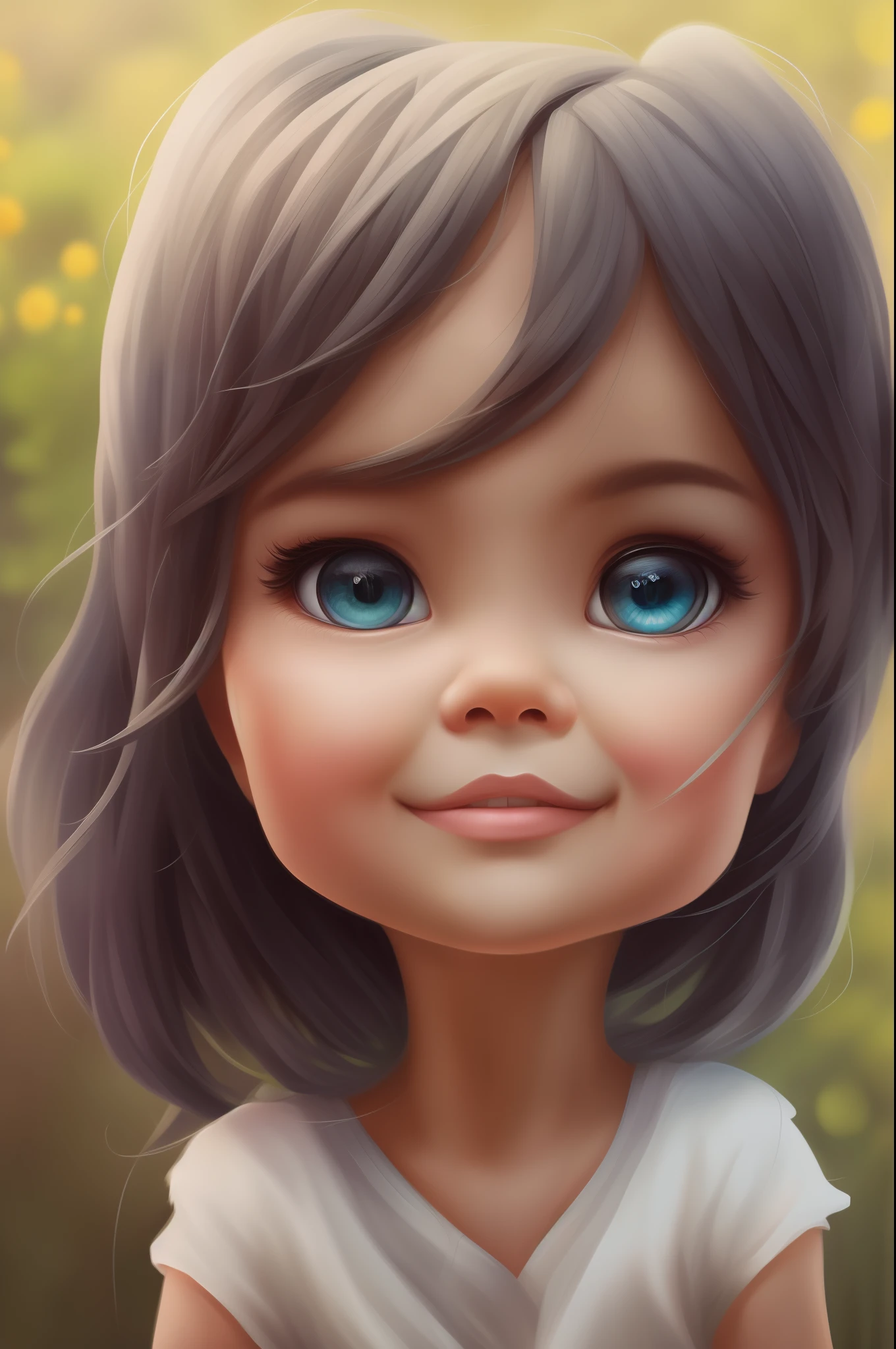 close-up de uma menina negra vestindo coroa de flores, pele macia lisa, grandes olhos sonhadores, lindos cabelos coloridos intrincados, Symmetrical, olhos largos do anime, soft-lighting, rosto detalhado, por makoto shinkai, stanley artgerm lau, wlop, rossdraws, arte conceitual, pintura digital, looking-into-camera