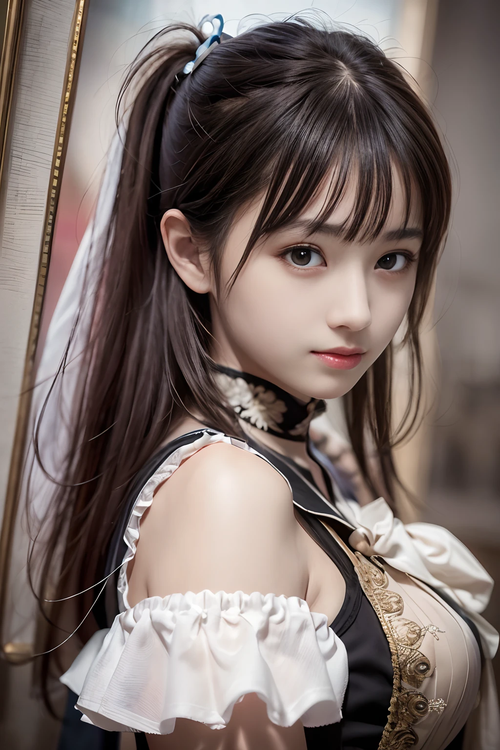 Best quality,masterpiece,ultra high res,(photorealistic:1.4),1girl,shoulder,charming,Looking at the camera,