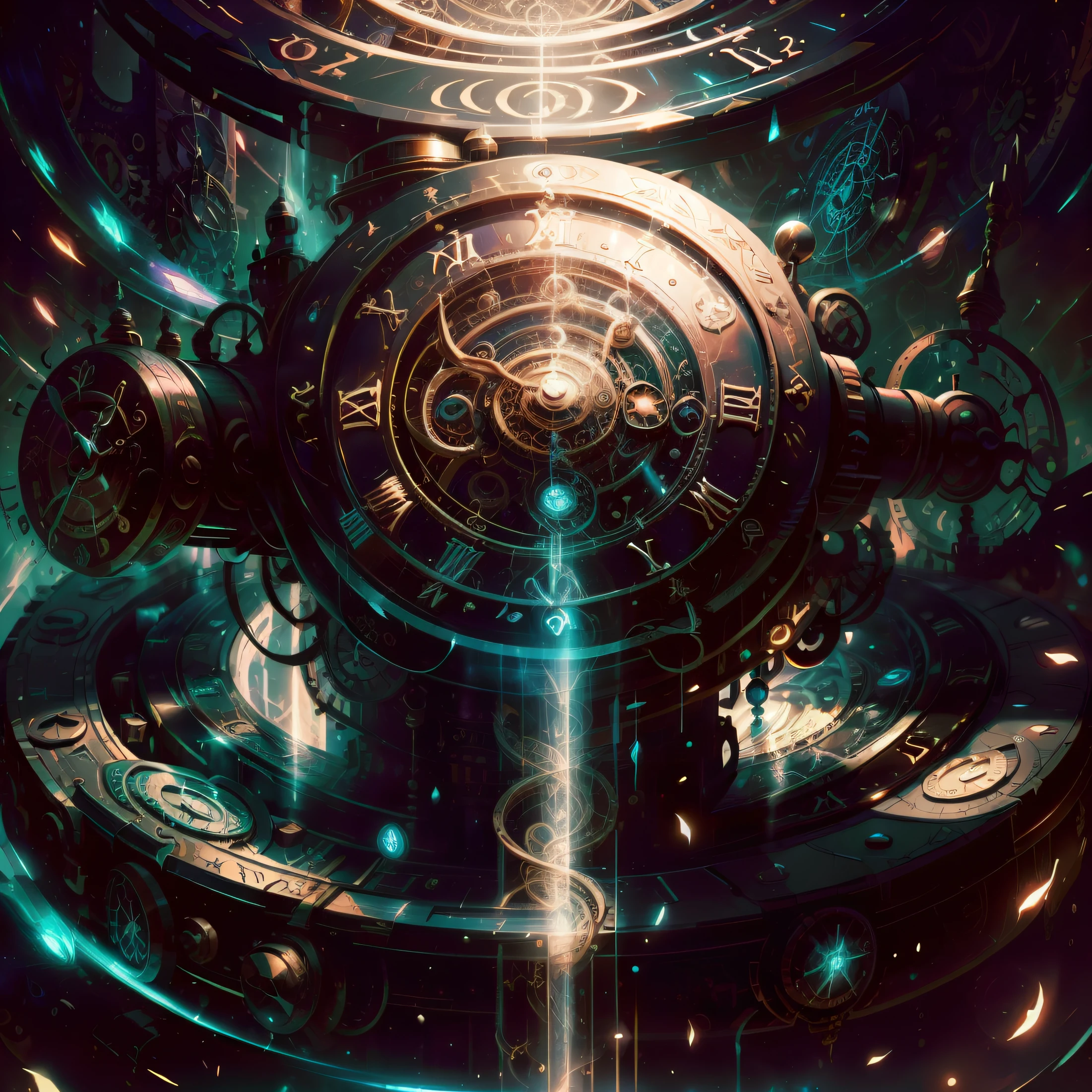 ChronomancyAI,Steampunk Time Machine , Detailed, Convoluted