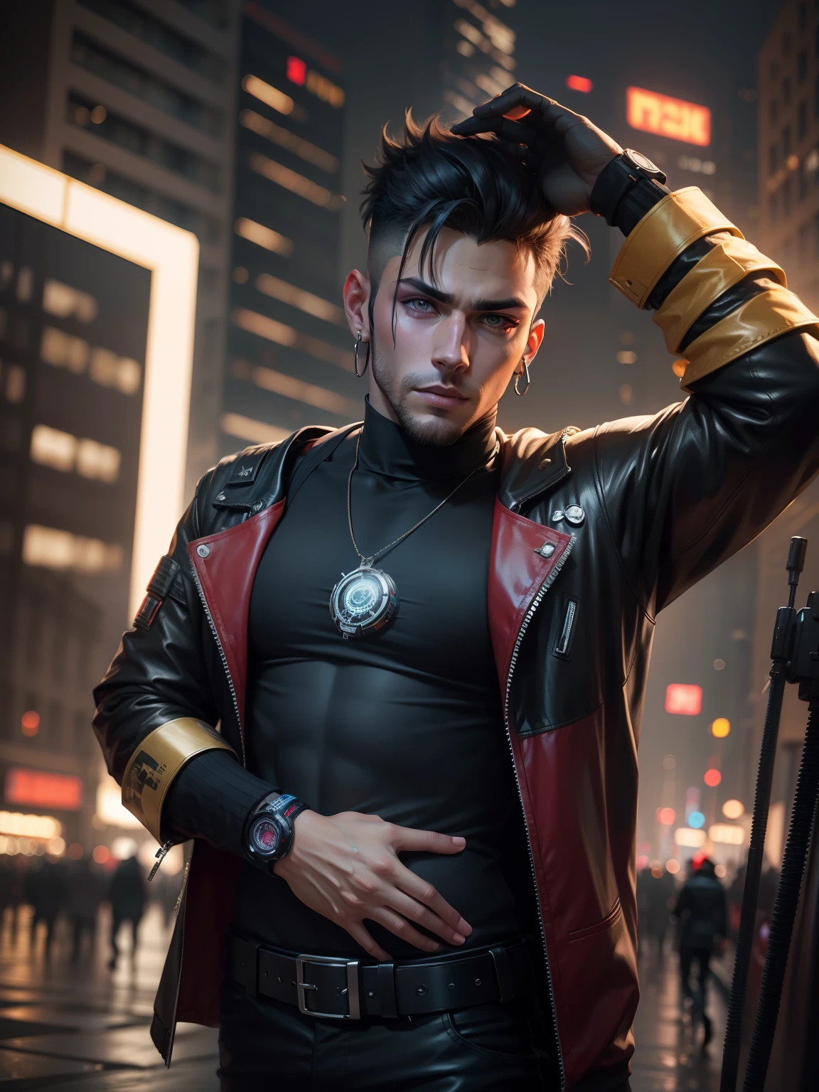 Change background cyberpunk handsome boy,realistic face,8k ,ultra realistic,