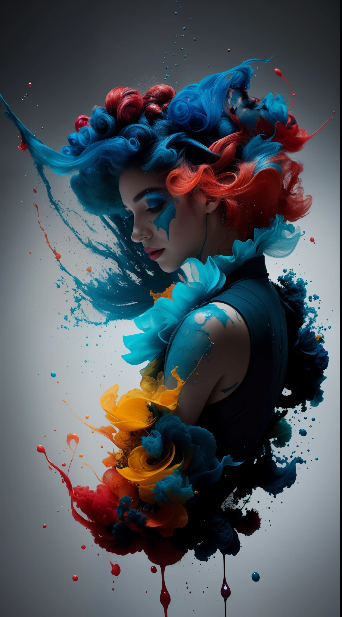Alberto seveso art, dancing sillhouette, water ink, ink water, ink cloud, alberto seveso art, loose painting style, intricate detail, cinematic lighting, octane render, 8k render, volumetric lighting