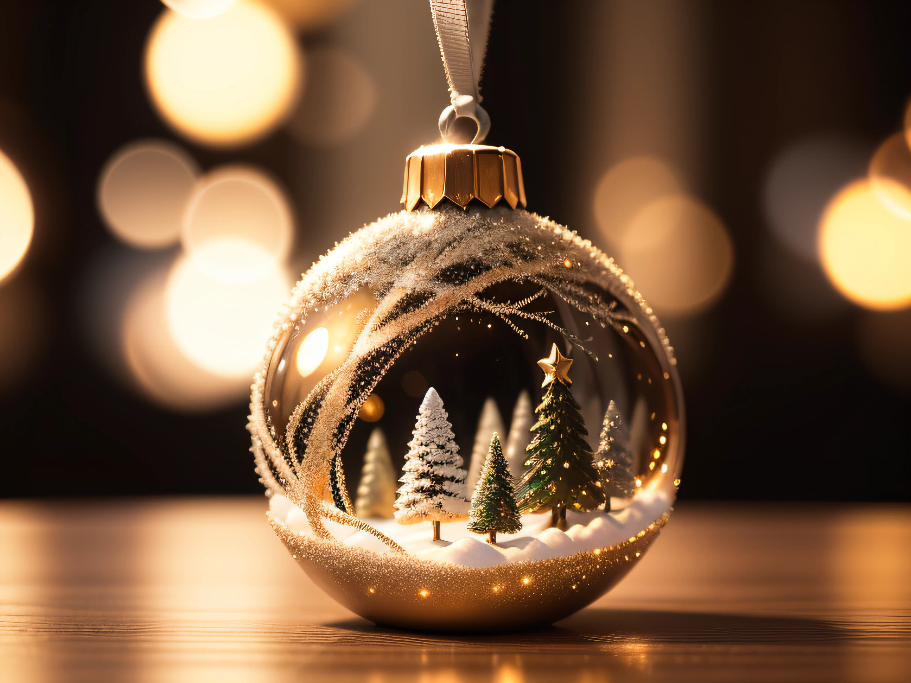 Christmas Decorations、made of crystal、No humans、depth of fields、(blurry backround)、masterpiece、top-quality、The ultra-detailliert
