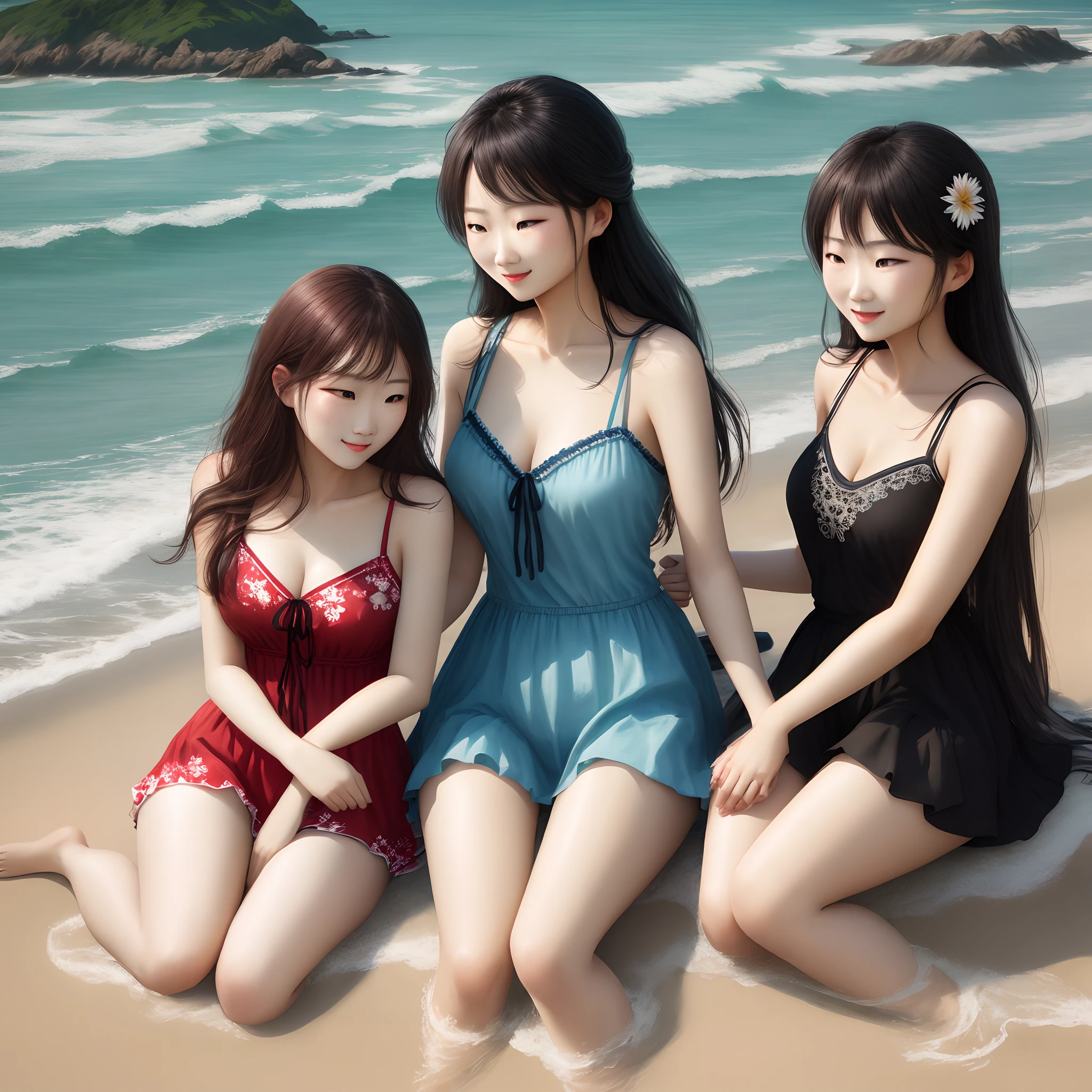 Beautuful Women，???，beachside，adolable，Realiy，Farbe