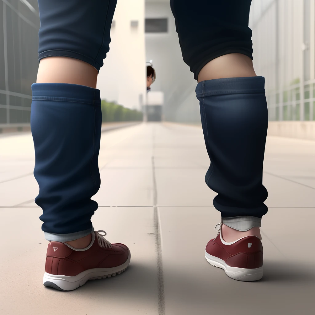 A girl was spanked on her father's leg