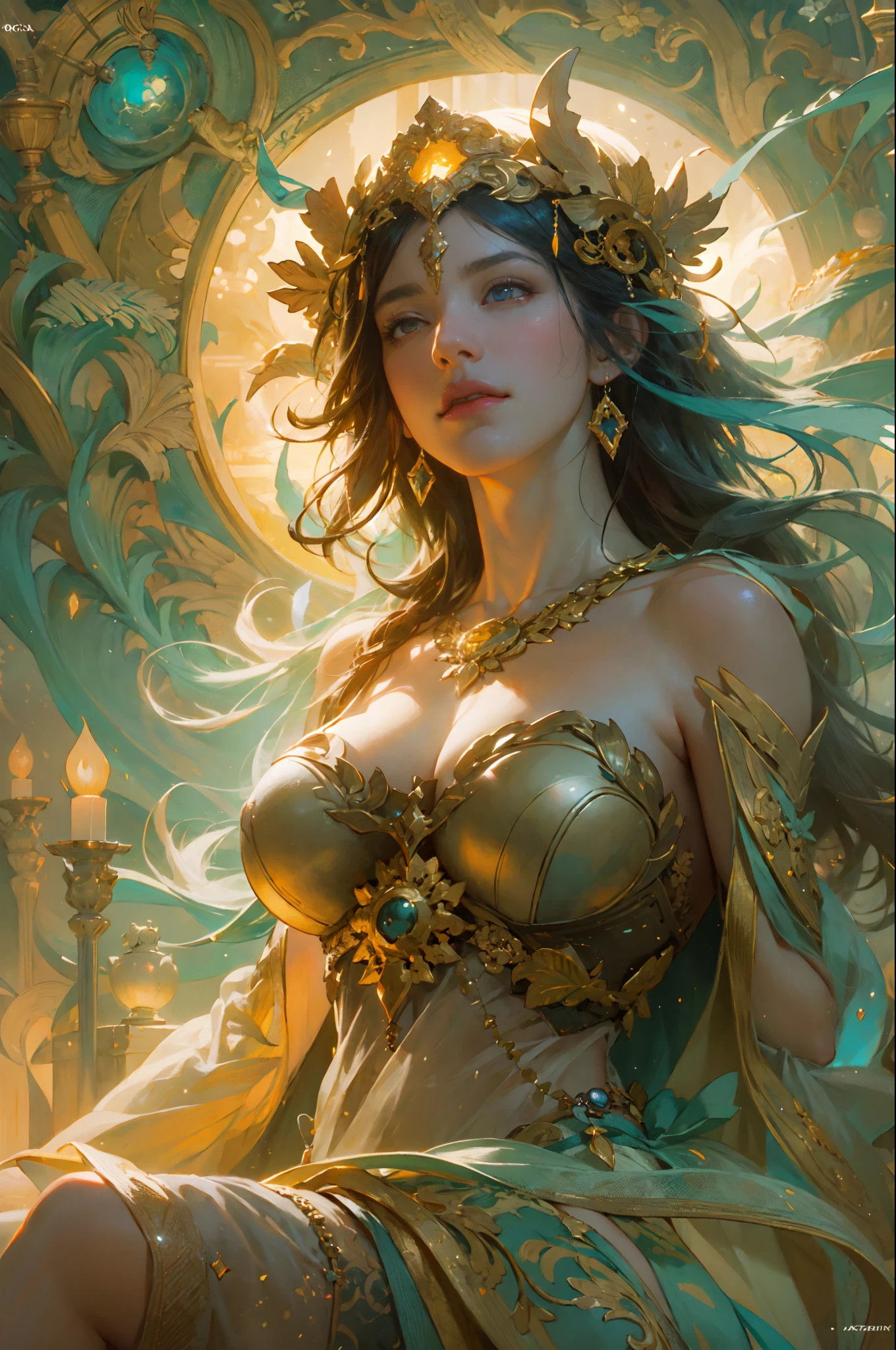 the god and goddess of light and dreams by Hans Zatzka, Craig Mullins, trending on artstation, Manitoba Contemporary Art