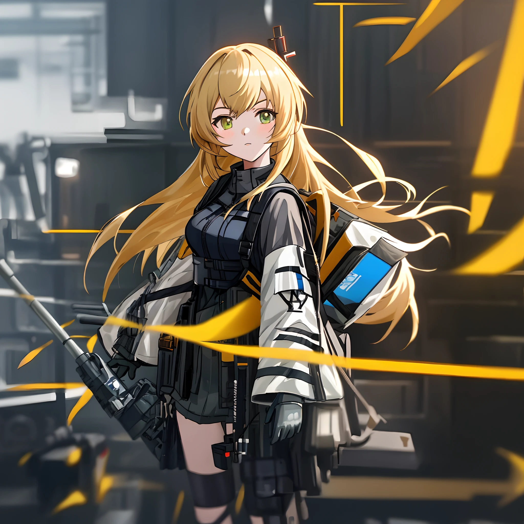 Anime girl with backpack and backpack on stick, Kantai collection style, Stylized anime, Anime Stylization, girls frontline style, anime styled 3d, made with anime painter studio, From Arknights, anime moe art style, from girls frontline, Girls Frontline CG, m4 sopmod ii girls frontline, Guviz, Anime style. 8K