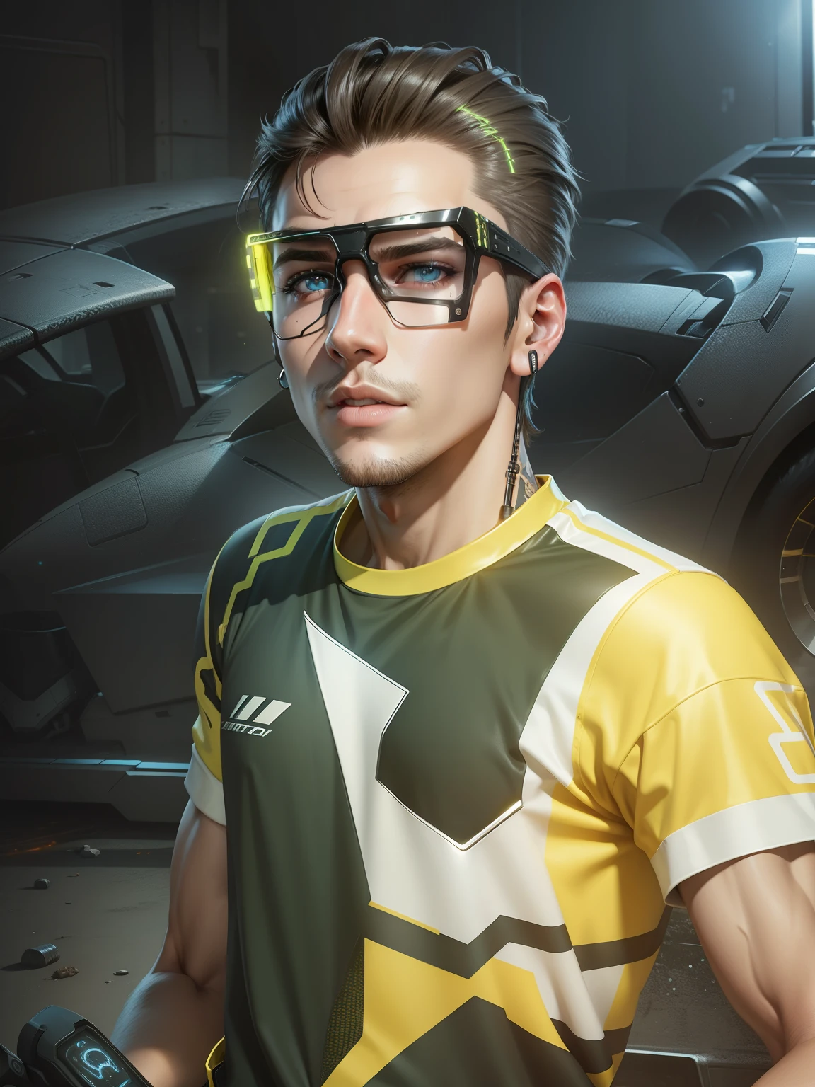 Change backround handsome boy cyber punk realistic 8k realistic