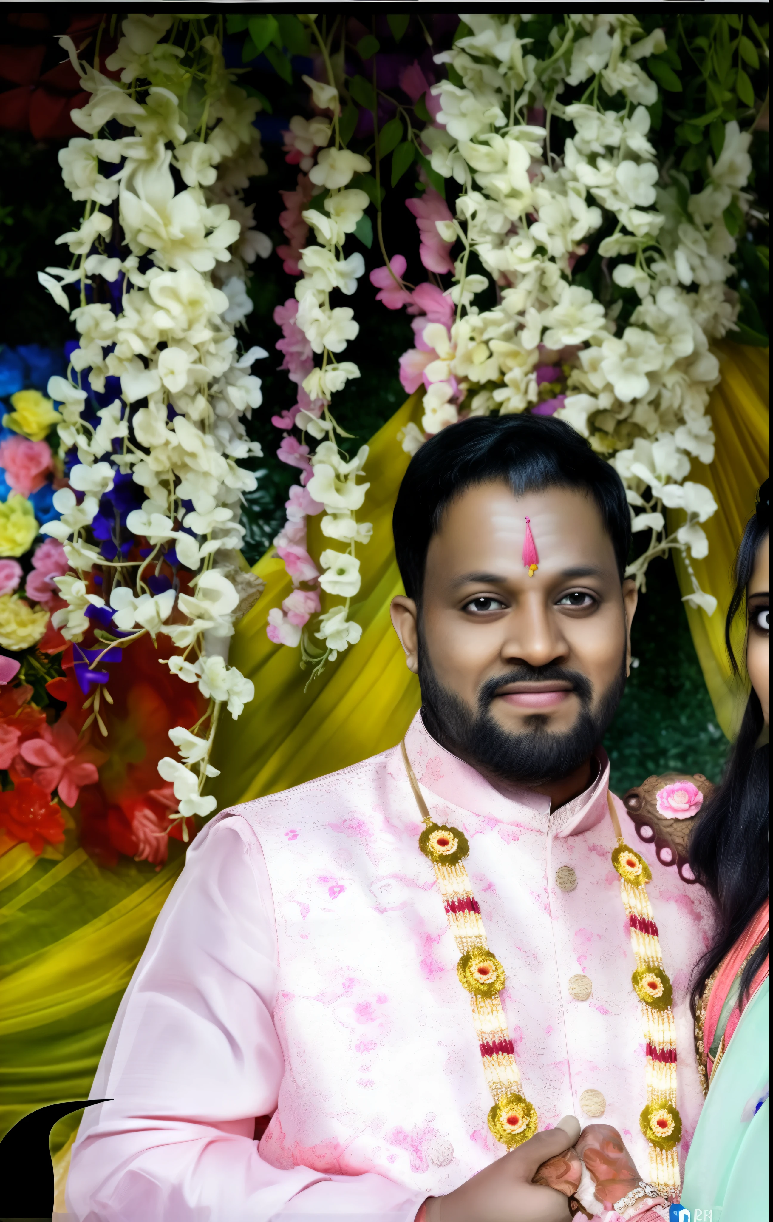bride and groom in traditional indian attire posing for a picture, * colour splash *, lovely couple, shot on nikon z9, photo taken with nikon d 7 5 0, photo taken with nikon d750, vinayak, 🤬 🤮 💕 🎀, couple, wedding photo, happy couple, taken with canon 5d mk4, celebrating an illegal marriage, exclusive