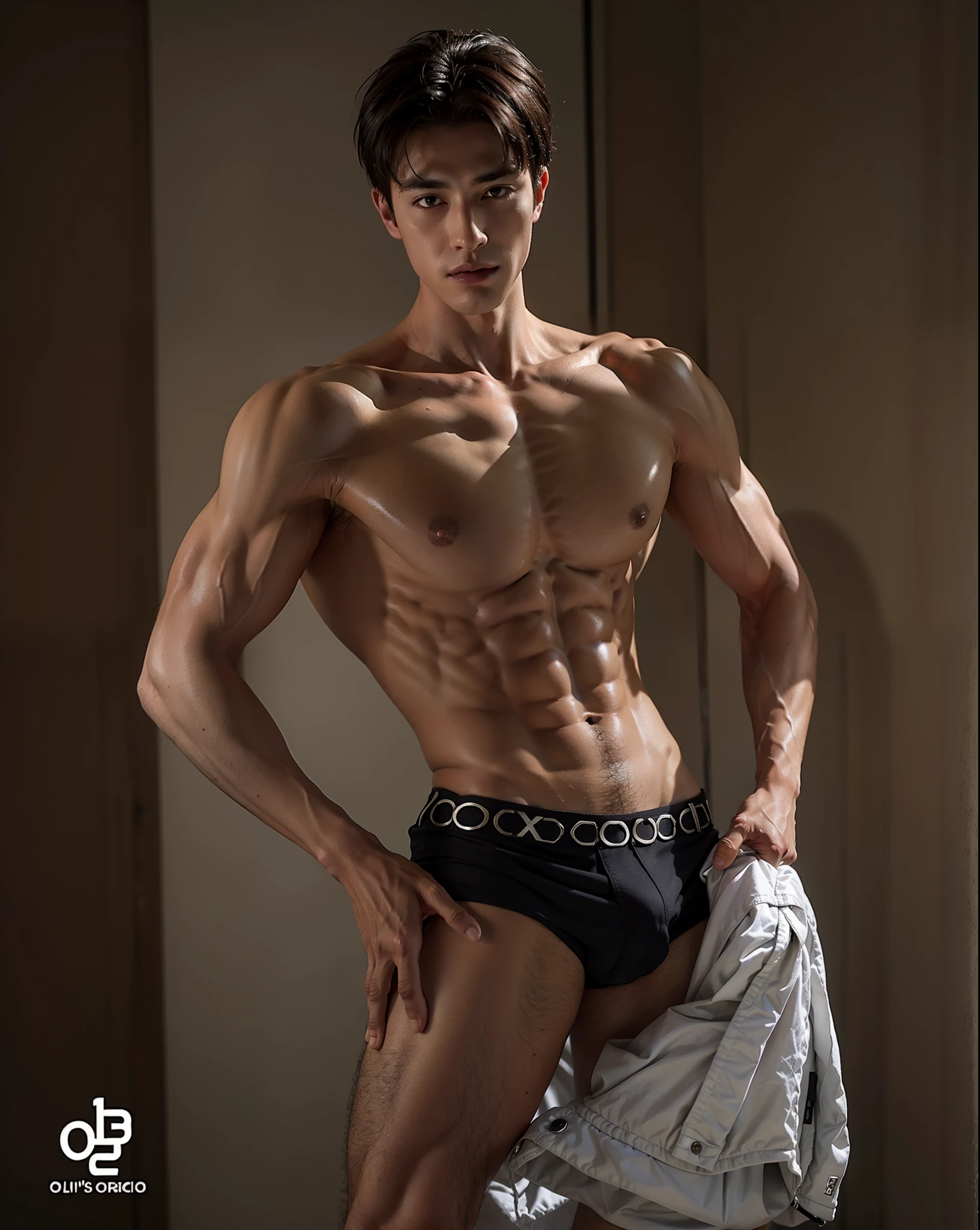 Fitness boy with abs