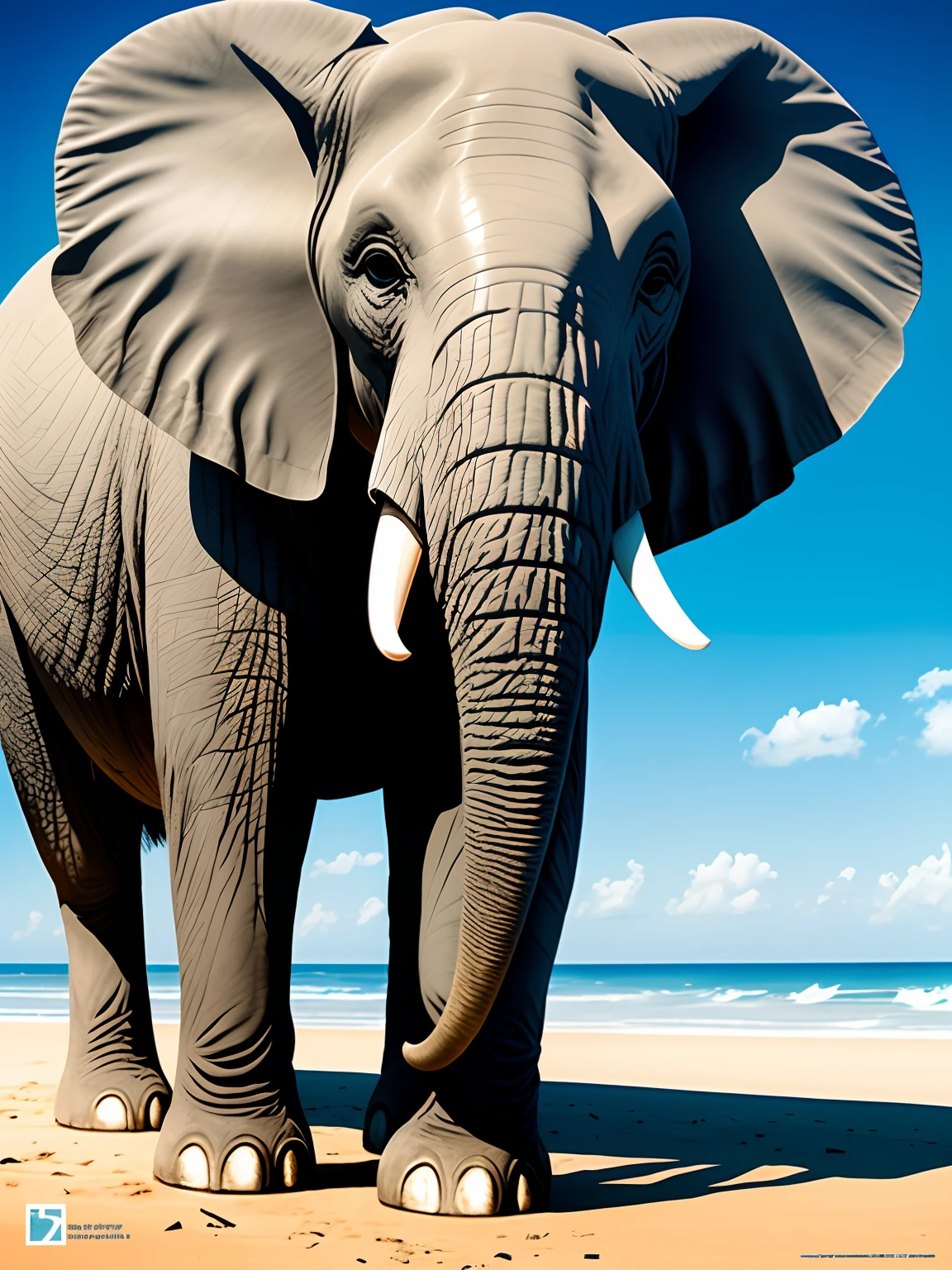 Retrato realista,de um ELEFANTE FORTE E IMPONENTE, COM MARFIM DETALHADO,olhos COR DE MEL ,64k,realismo extremo