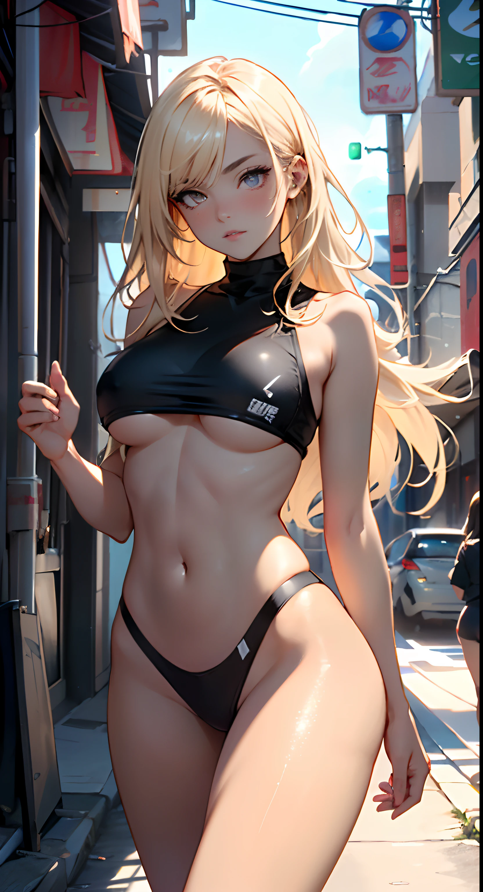 sport girls,((((2girls, 2 girls)))),((anime girls twins with extremely cute and beautiful blonde hair walking seductively down the street)),((((twins)))),

((((Two twins girls)))),2 sporty twins girls,(2girls:1.3),((two anime twins with extremely cute and beautiful blonde hair walking seductively down the street)),

(large breasts:1.4),saggy breasts,(((very light blonde hair:1.35,straight hair,long hair:1.4,colored inner hair,ear breathing))),((heterochromia,eye1 blue,eye2 green,perfect eyes,upturned eyes:1.3,beautiful detailed eyes,finely detailed beautiful eyes:1,big highlight on eyes:1.2)),((fat)),(((lustrous skin:1.5,bright skin: 1.5,skin tanned,shiny skin,very shiny skin,shiny body,plastic glitter skin,exaggerated shiny skin))),(spider lower abdomen,narrow waist,wide hip,athletic body,inflated legs,delicate detailed fingers,detailed body,detailed arms,human hands,(detailed face)),

cute,slutty,seductive,erotic,(((nsfw))),

zettai ryouiki,revealing clothing,show skin,((((underboob)))),((sport tiny bra magenta,sport thong,visible thong straps)),(wearing a sport outfit:1.3,sport clothes,semi-naked,with little clothing,),(detailed outfit,detailed clothes),

(dynamic pose:1.0),embarrassed,centered,scale to fit dimensions,Rule of thirds,

outdoors,((night view)),(cyberpunk night street Background: 1.5,dark sky,alleyway,lonely alley,thick clouds,detailed background:1.25),

(best quality),(high resolution),(sharp focus),(ultra detailed),(extremely detailed),(extremely high quality artwork),8k_wallpaper,(extremely detailed CG 8k),(very fine 8K CG),((hyper super ultra detailed perfect piece)),flawless,(((masterpiece))),illustration,vibrant colors,(intricate),High contrast,Selective lighting,Double exposure,HDR (High Dynamic Range),Post-processing,Background blur,