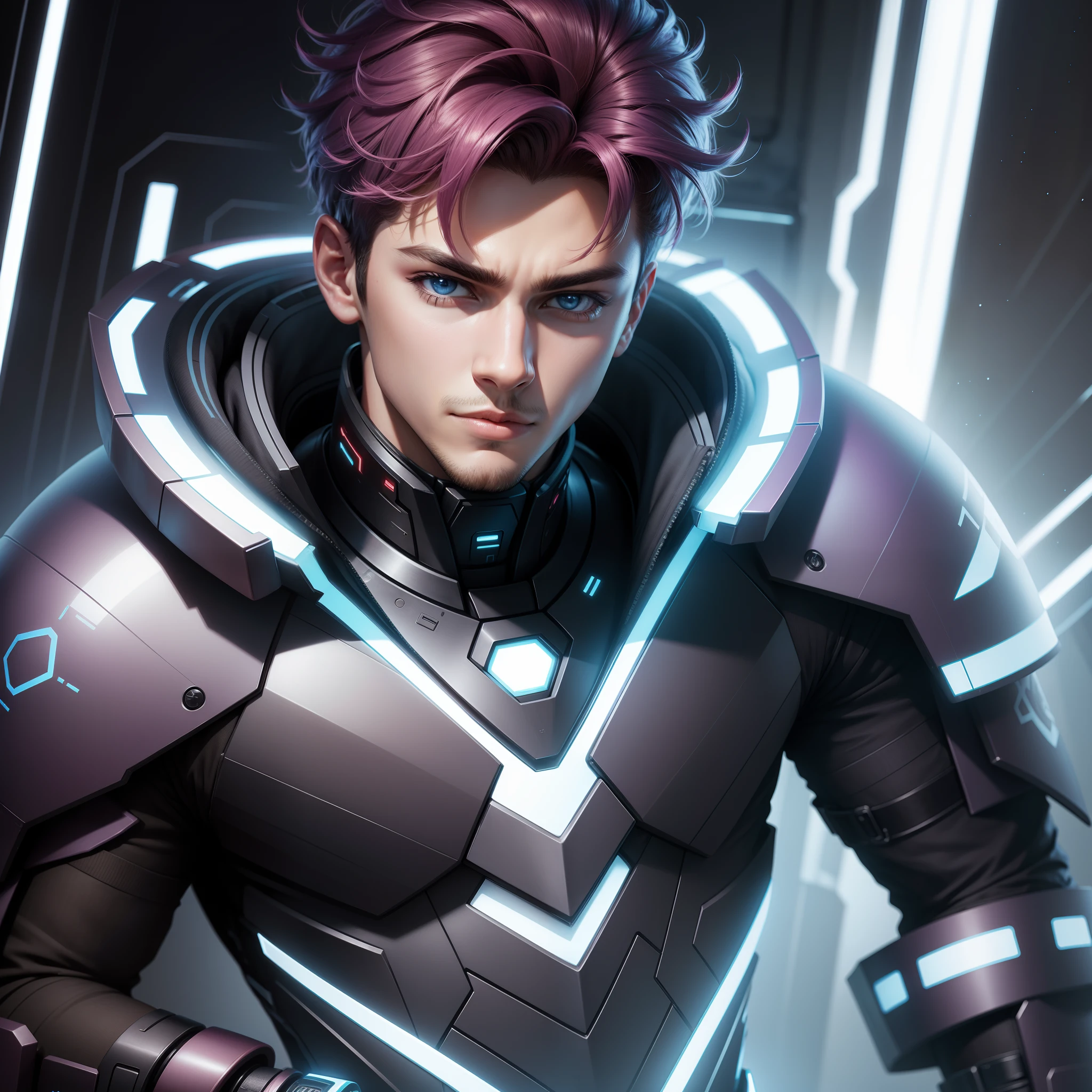 Change background cyberPank realistic handsome boy ultra realistic