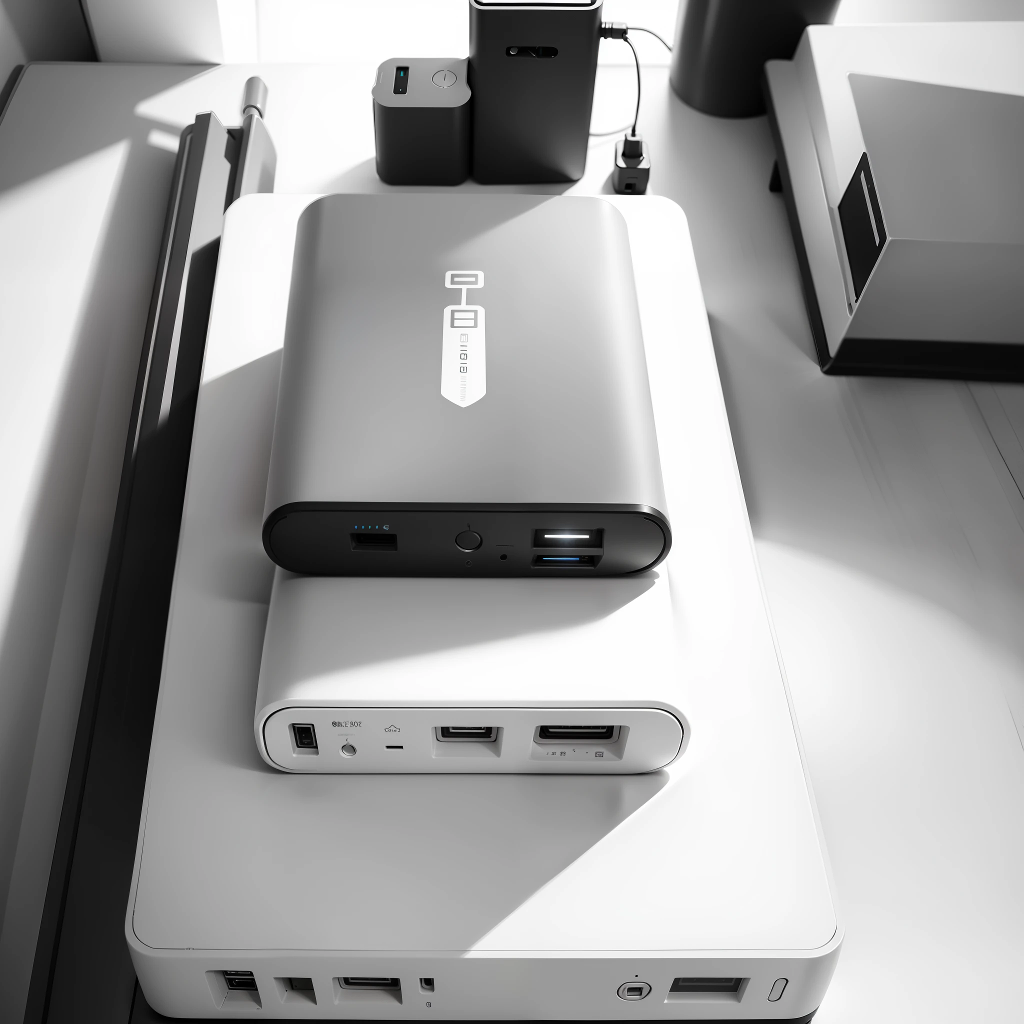 Power bank,Smart display screen,Shot with Canon ISO100,commerciaphotography,industrial design,high detal,Clean white background,Bauhaus style,senior color matching,studiolight,8K,k hd【Cute matte clay icon】【Version 5.2】