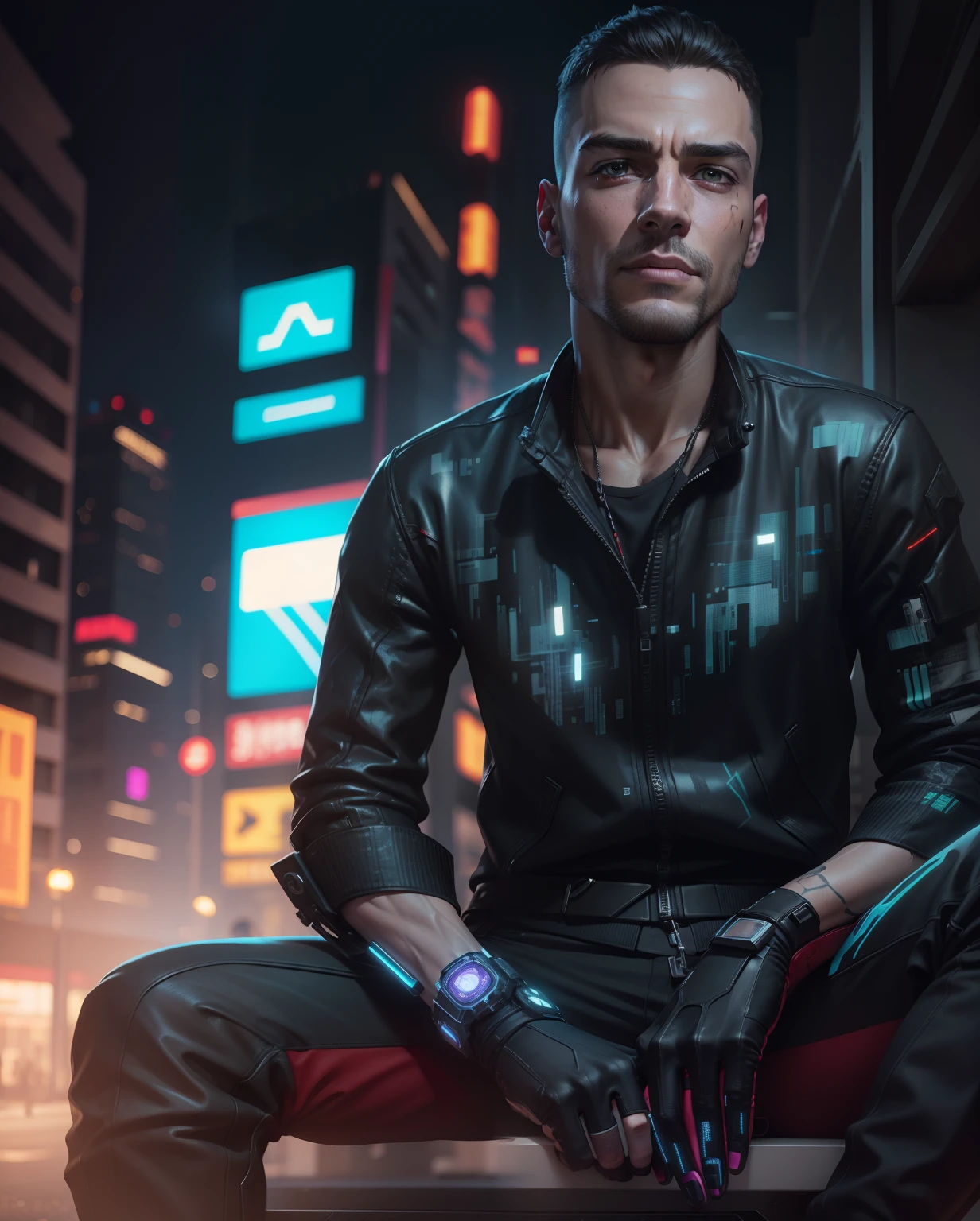 Change background cyberpunk , realistic face, 8k, ultra realistic, handsome boy