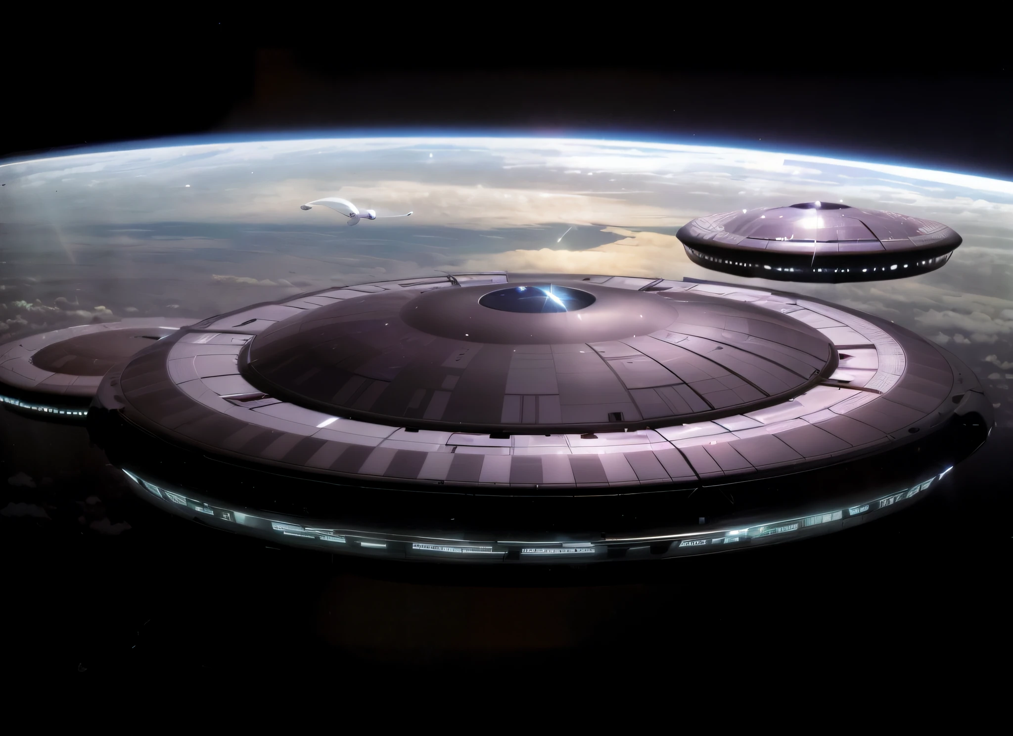 Disco voador arafed no meio de um deserto com luzes acesas, alien mothership in the sky, Pouso de OVNIs, alien spaceship, ufo lighting, alien spaceship in the sky, of a UFO propulsion system, alien mothership, Rapto de OVNIs, ufo aliens, disco voador, ufo in the sky, OVNI, flying saucer in the sky, Ovnis, imagem realista, super detalhada, 8k