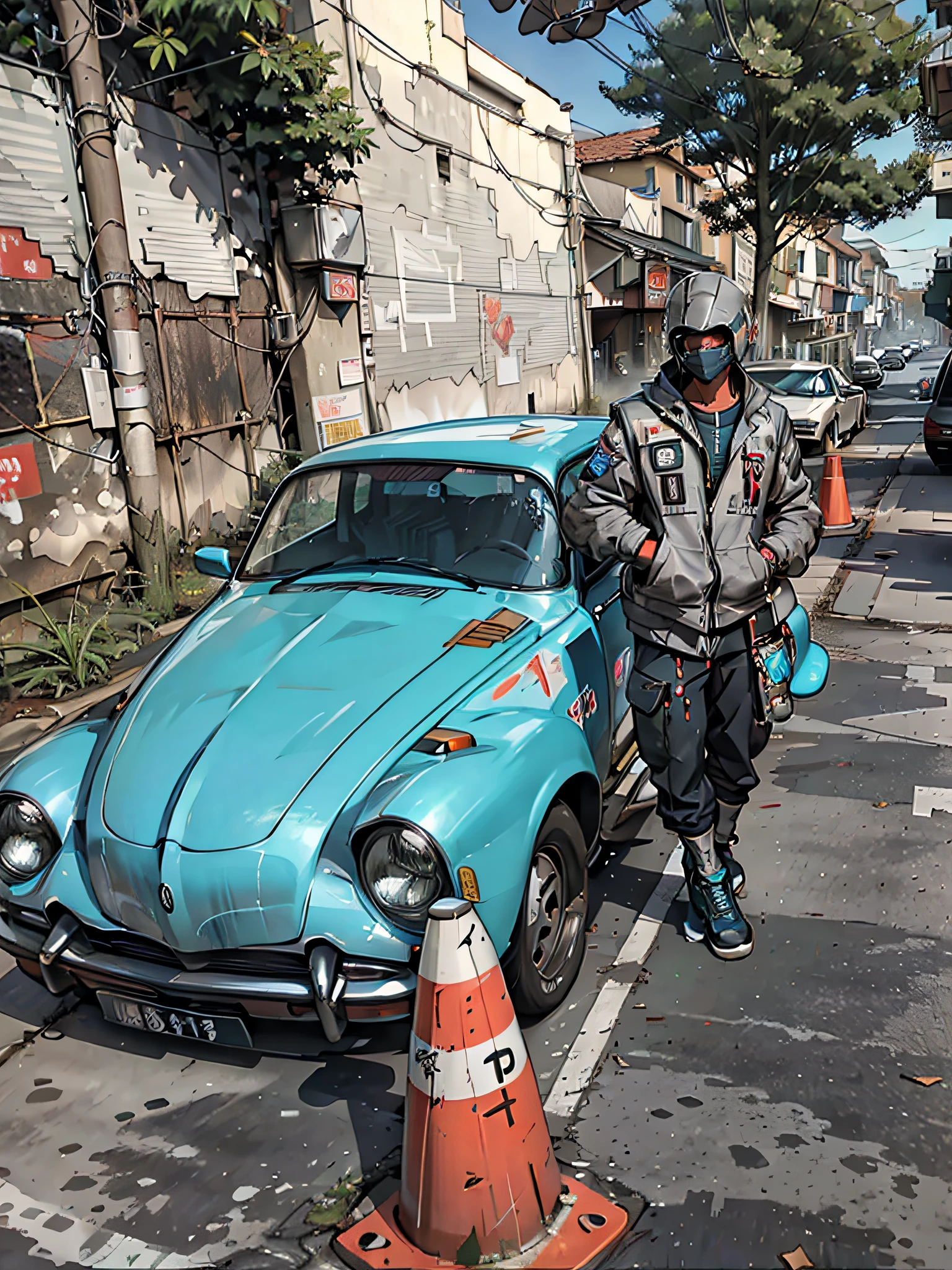 Cyber punk world, stylish clothes, don't change face
