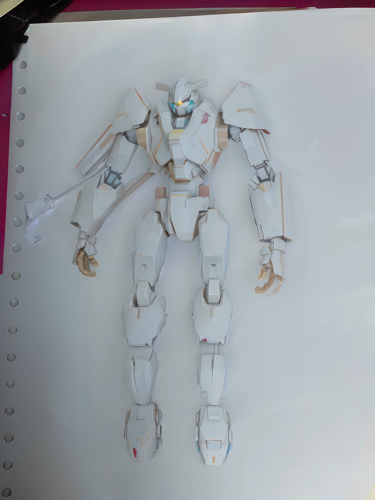 Red body, yellow eyes, armor, mechanical Gundam。Blue sky